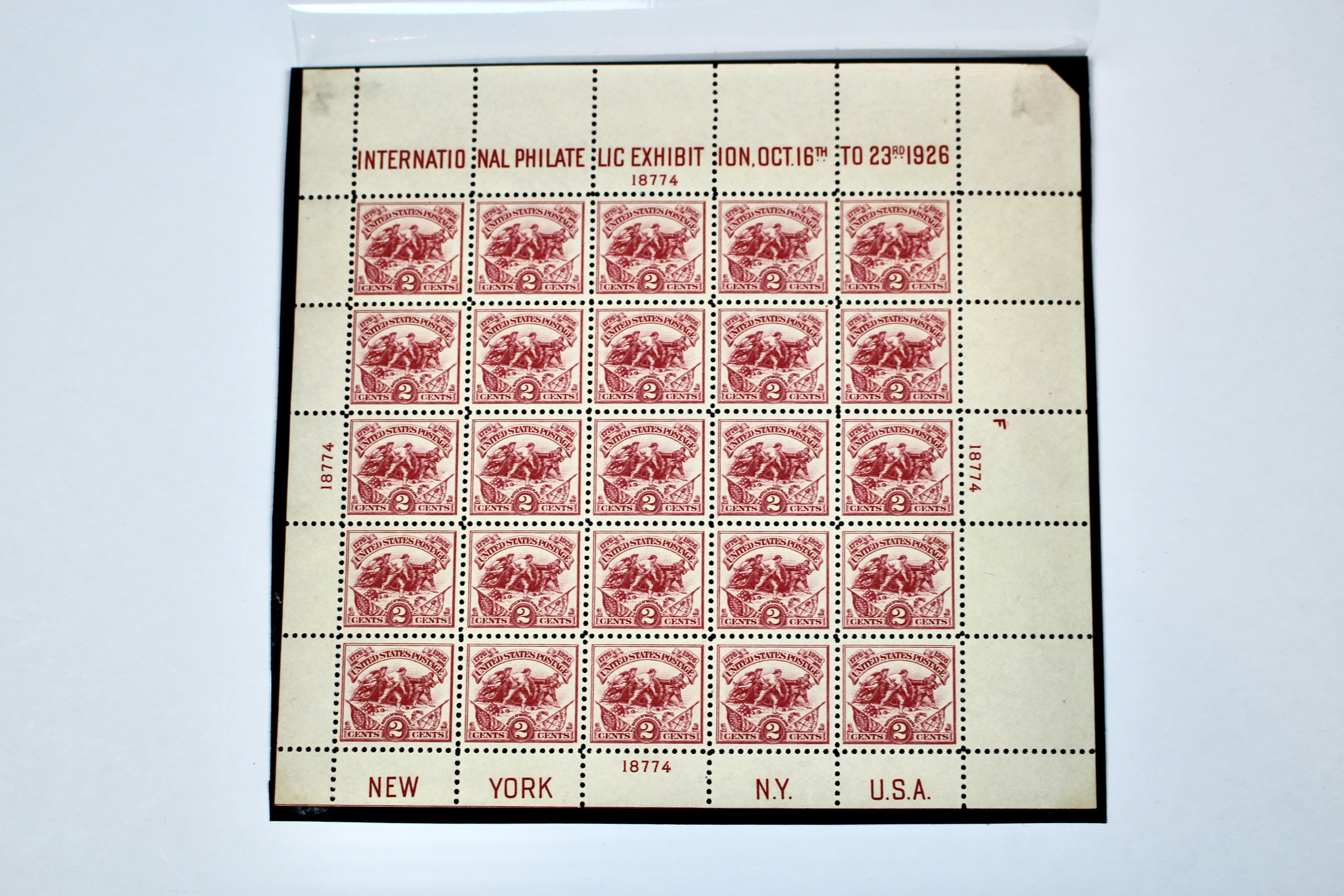 Scott #630 1926 White Plains Souvenir Stamp Sheet