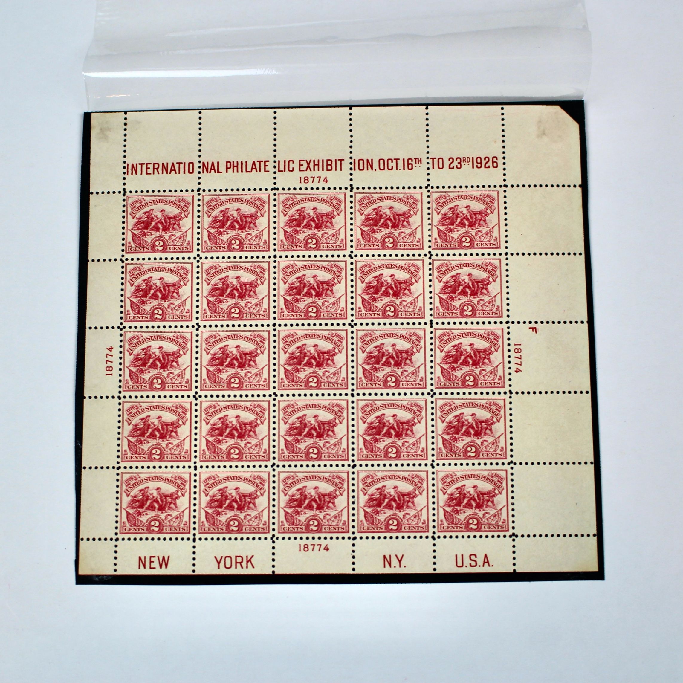 Scott #630 1926 White Plains Souvenir Stamp Sheet
