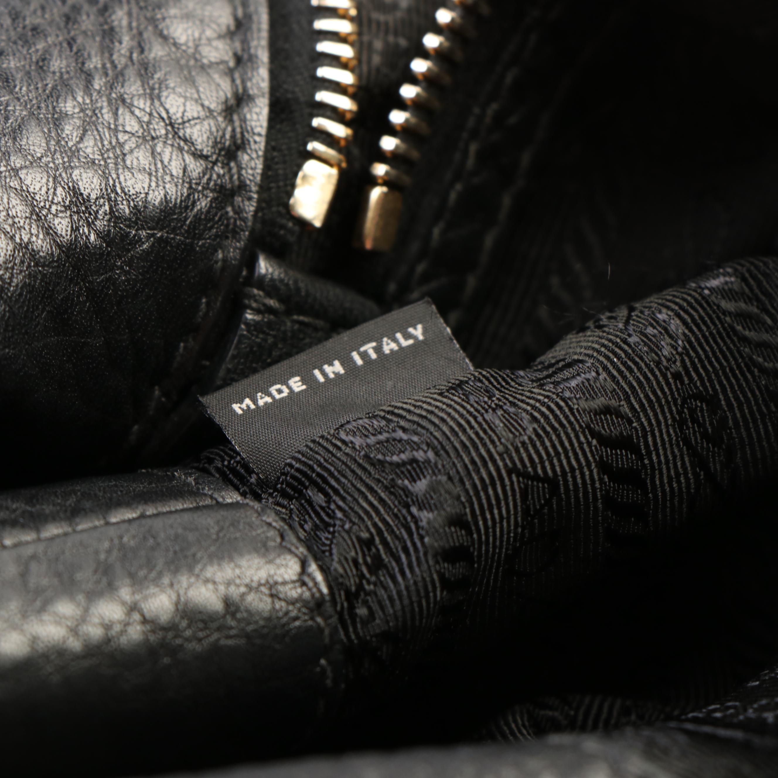 Prada Hobo Shoulder Bag in Black Vitello Daino Leather