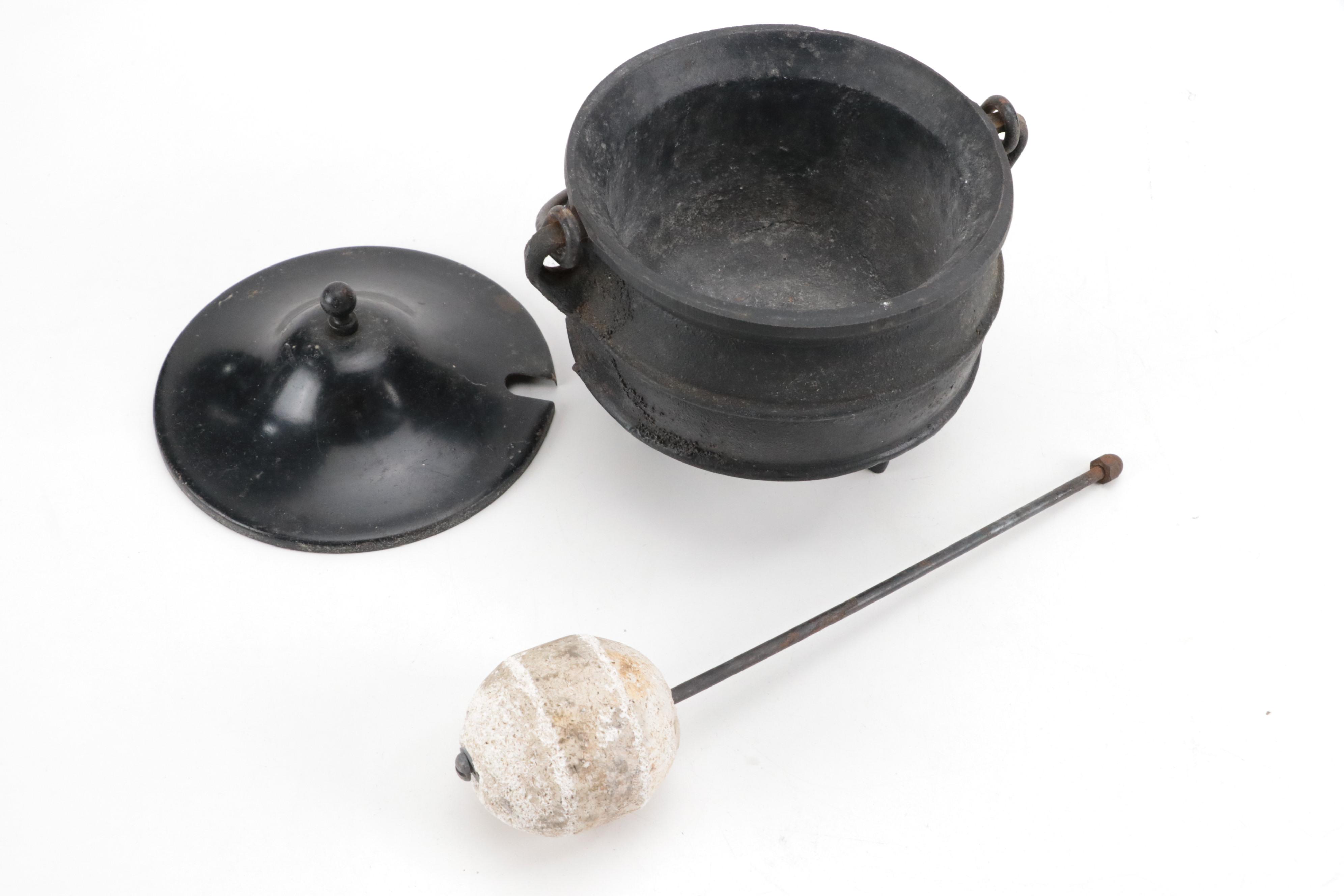 Cast Iron and Pumice Fire Starter, Antique