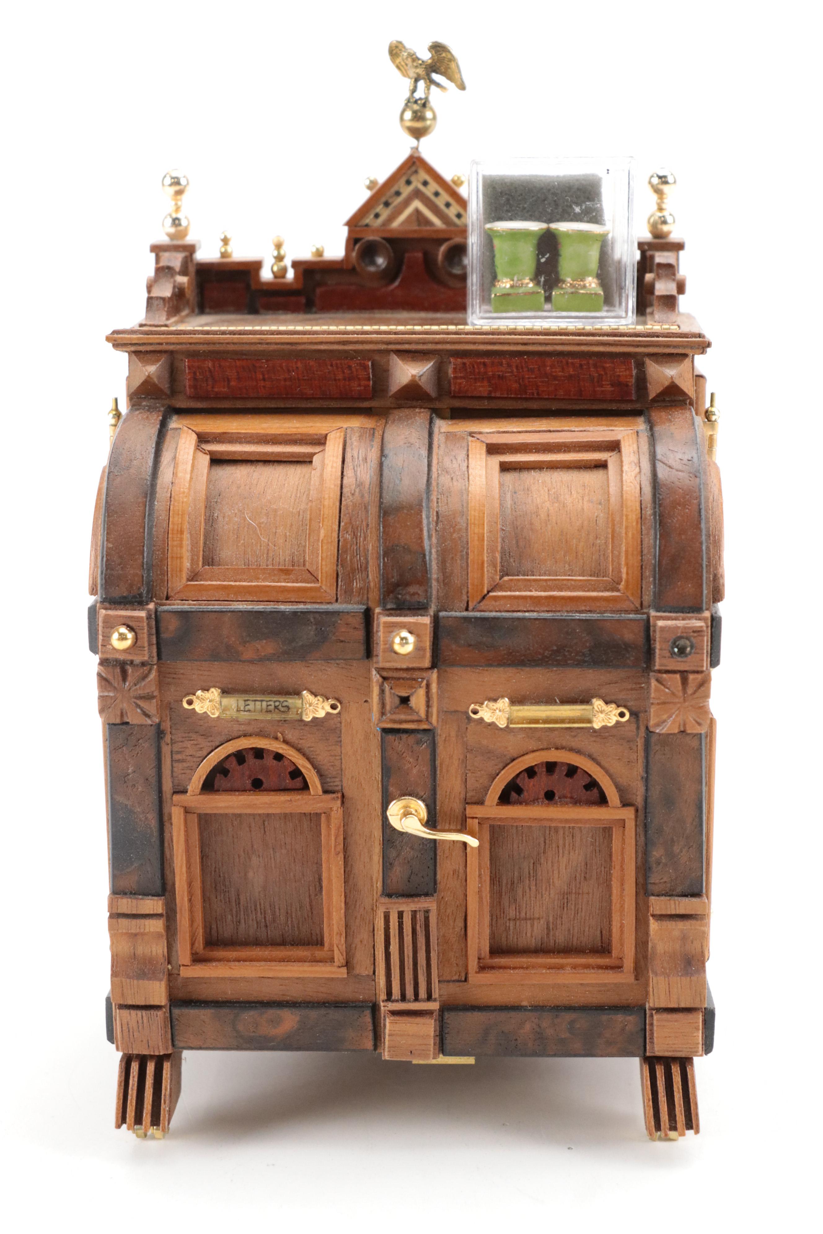 Miniature Victorian Style Wooden Wooten Desk