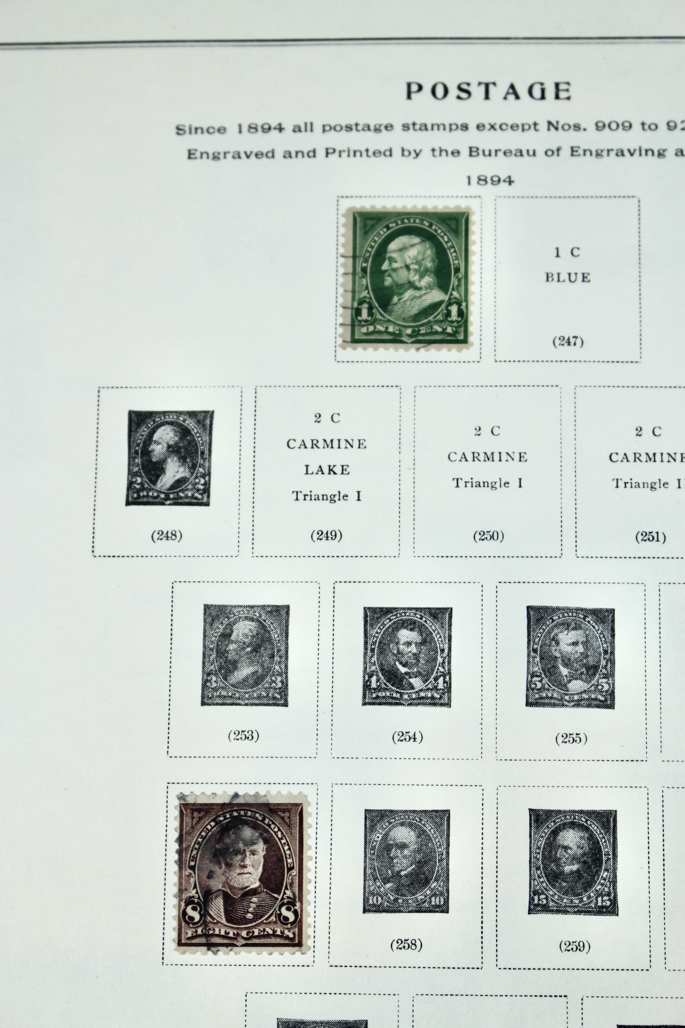 Used U.S. Postage Stamp Collection, 1873 to 1929