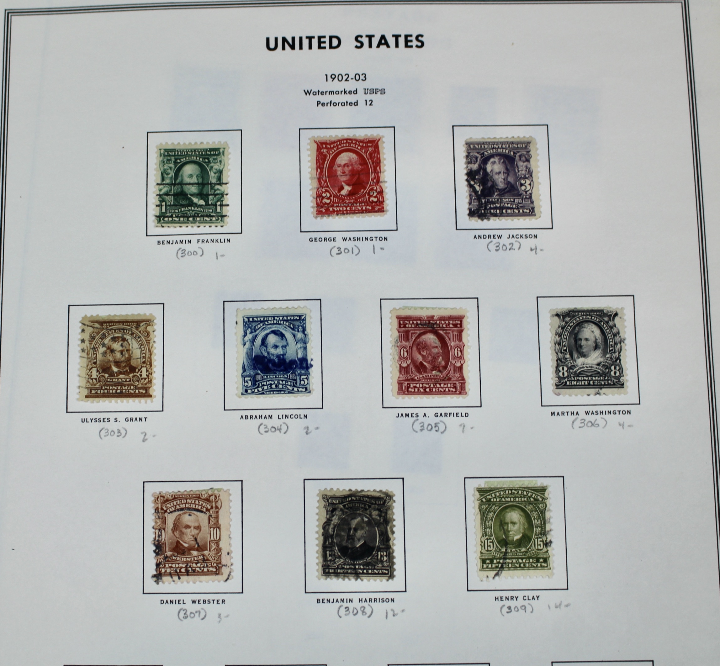 Used U.S. Postage Stamp Collection, 1873 to 1929
