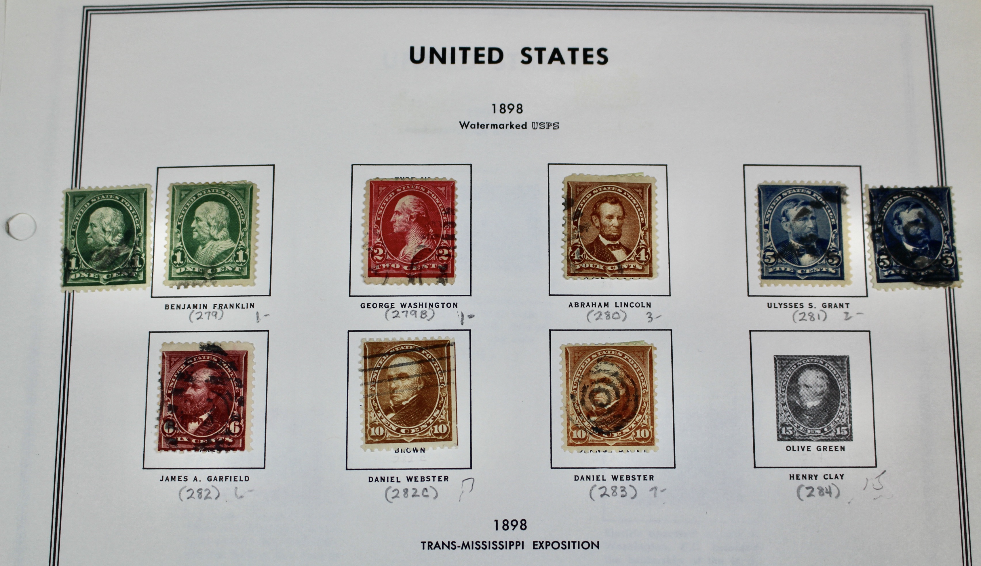 Used U.S. Postage Stamp Collection, 1873 to 1929