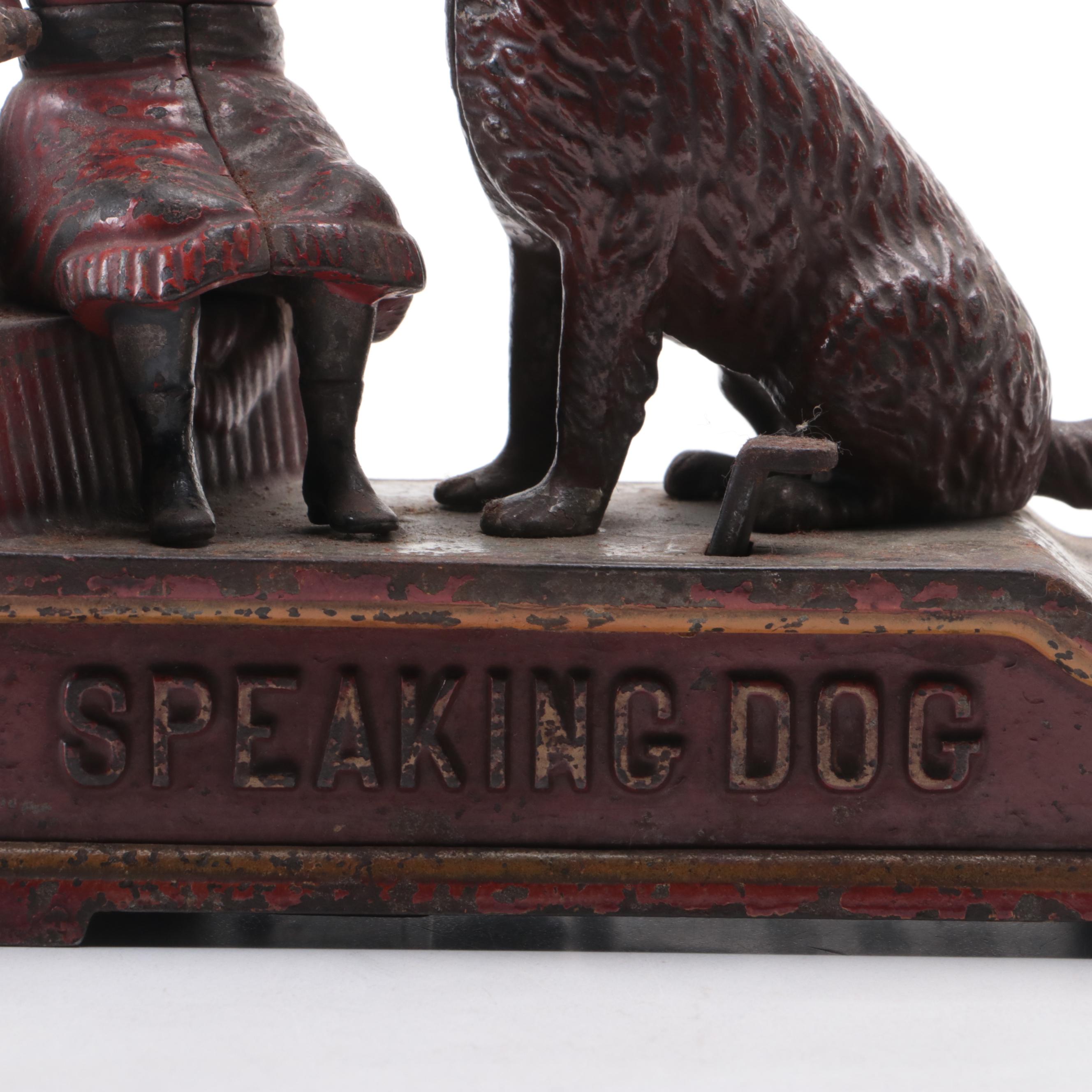 Shepard Hardware Co. "Speaking Dog" Cast Iron Mechanical Bank, Late 19th Century