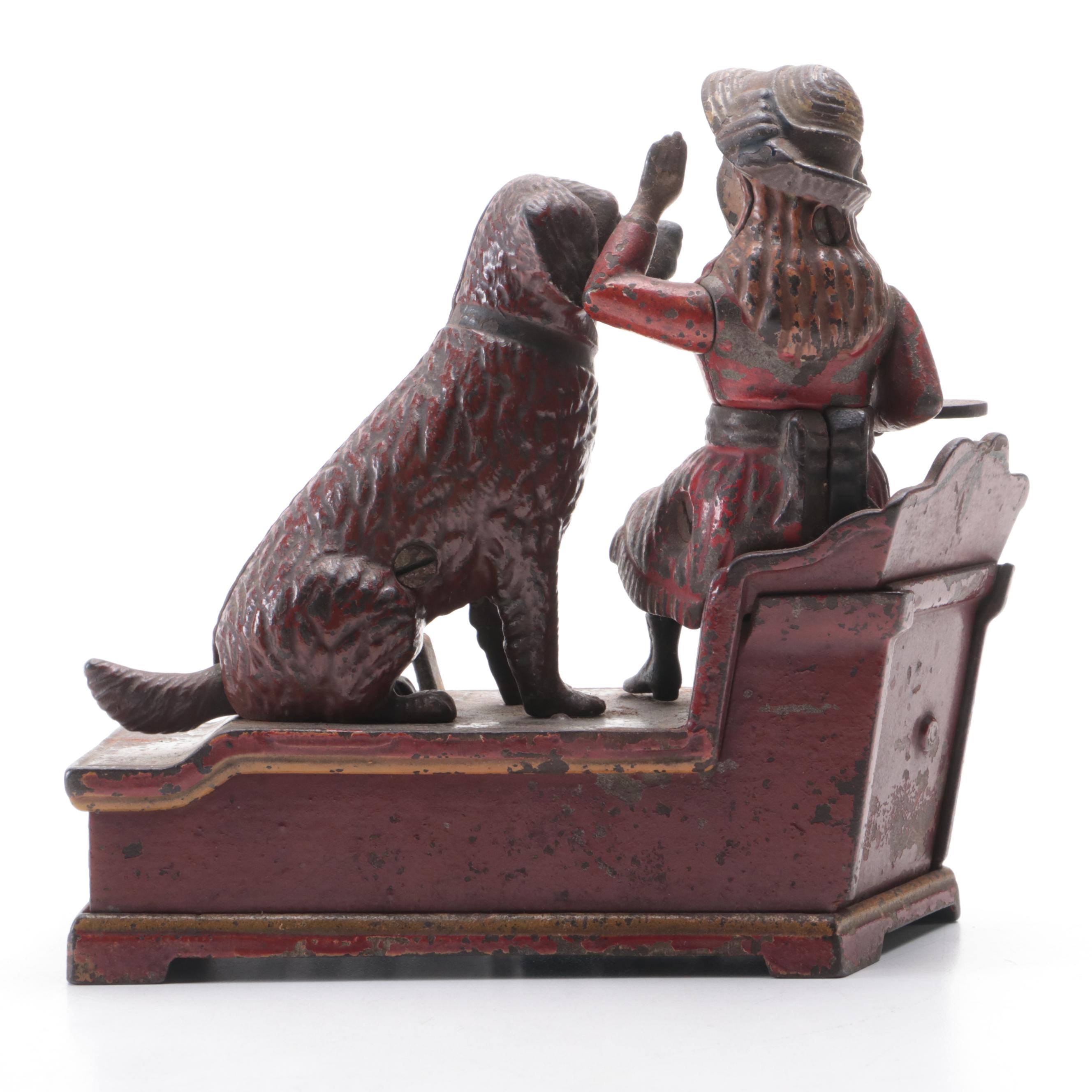 Shepard Hardware Co. "Speaking Dog" Cast Iron Mechanical Bank, Late 19th Century