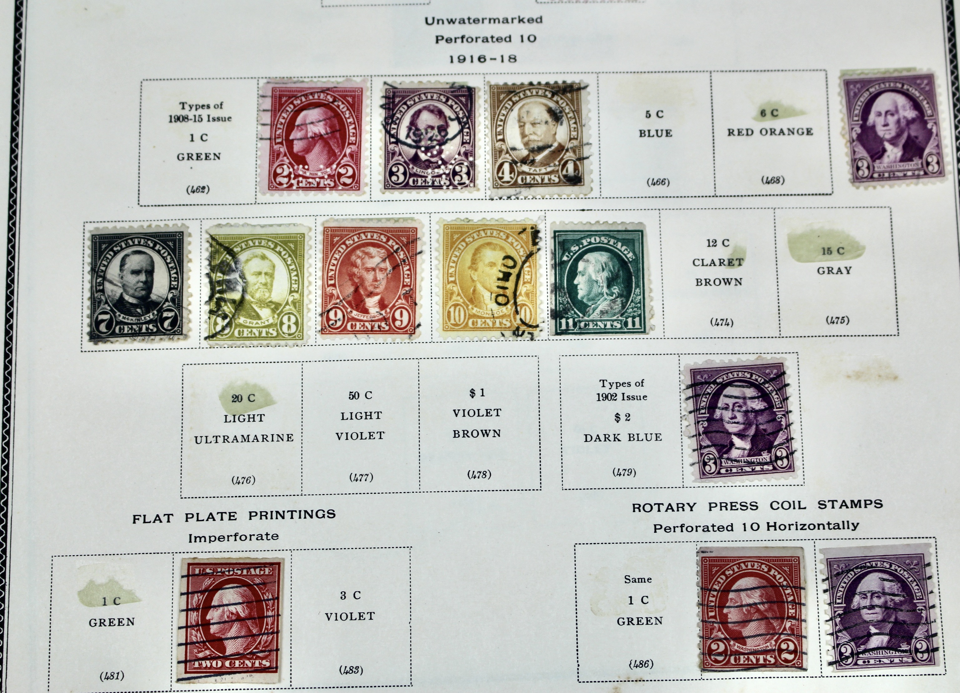 Used U.S. Postage Stamp Collection, 1873 to 1929