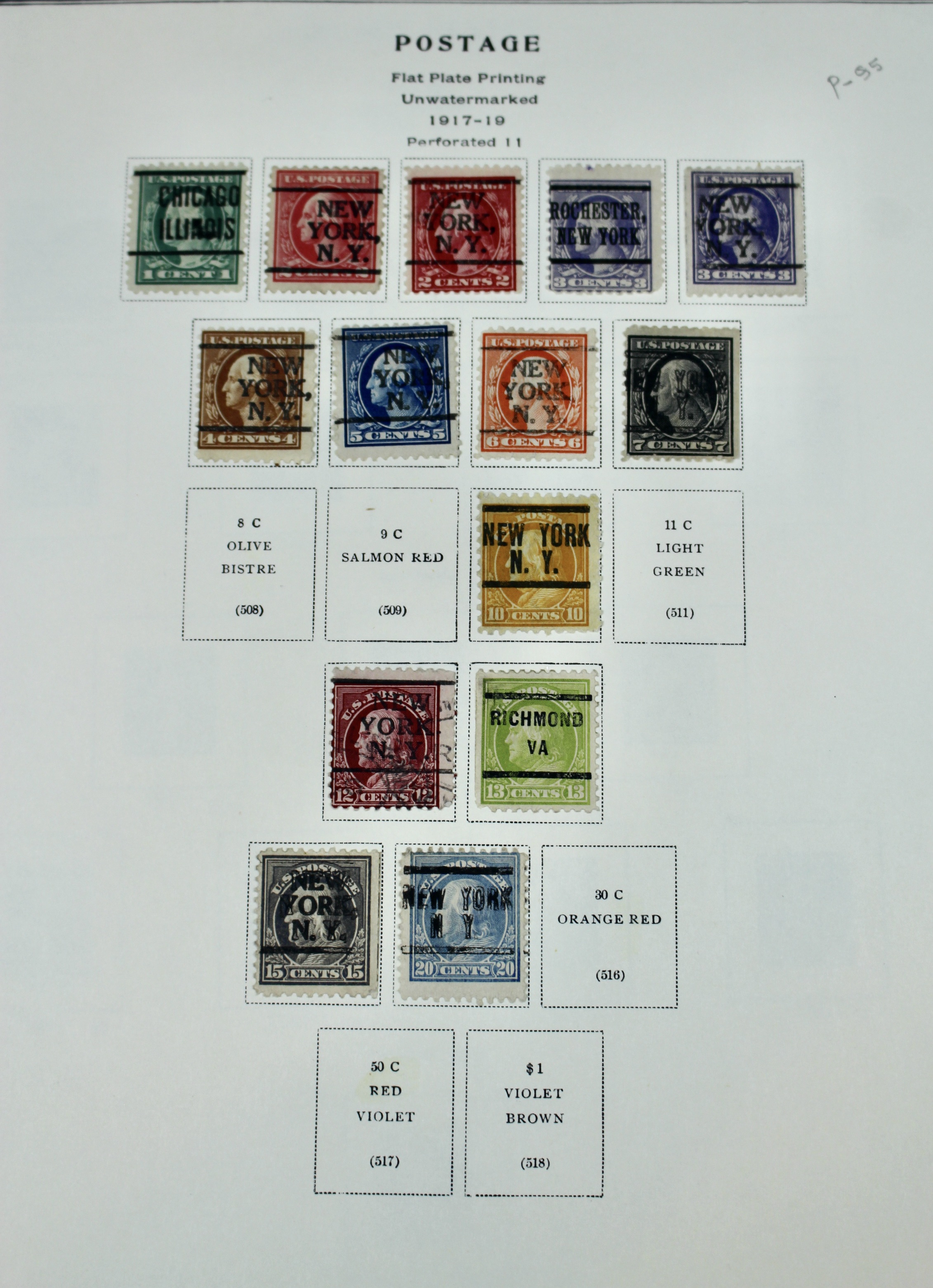 Used U.S. Postage Stamp Collection, 1873 to 1929