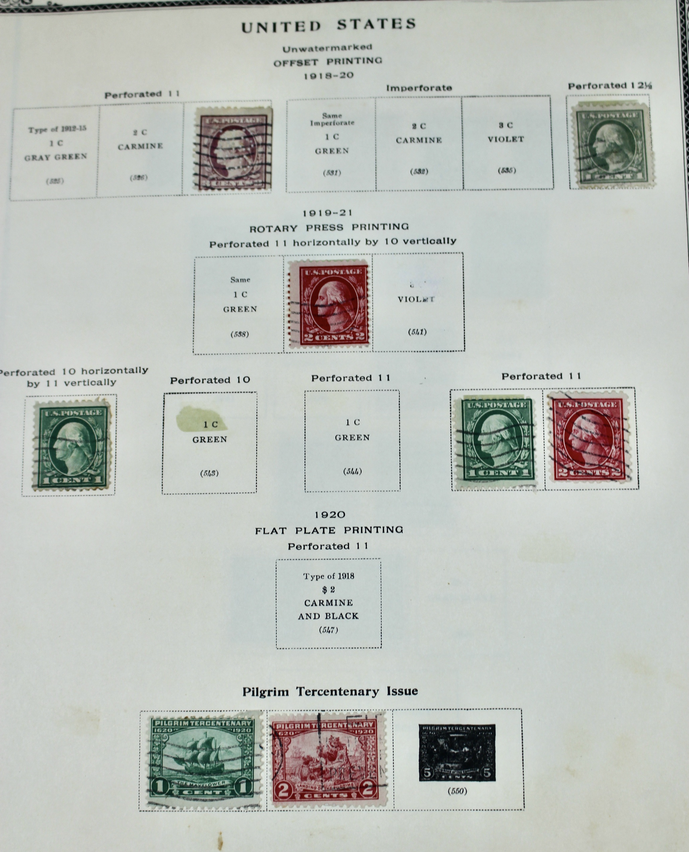 Used U.S. Postage Stamp Collection, 1873 to 1929