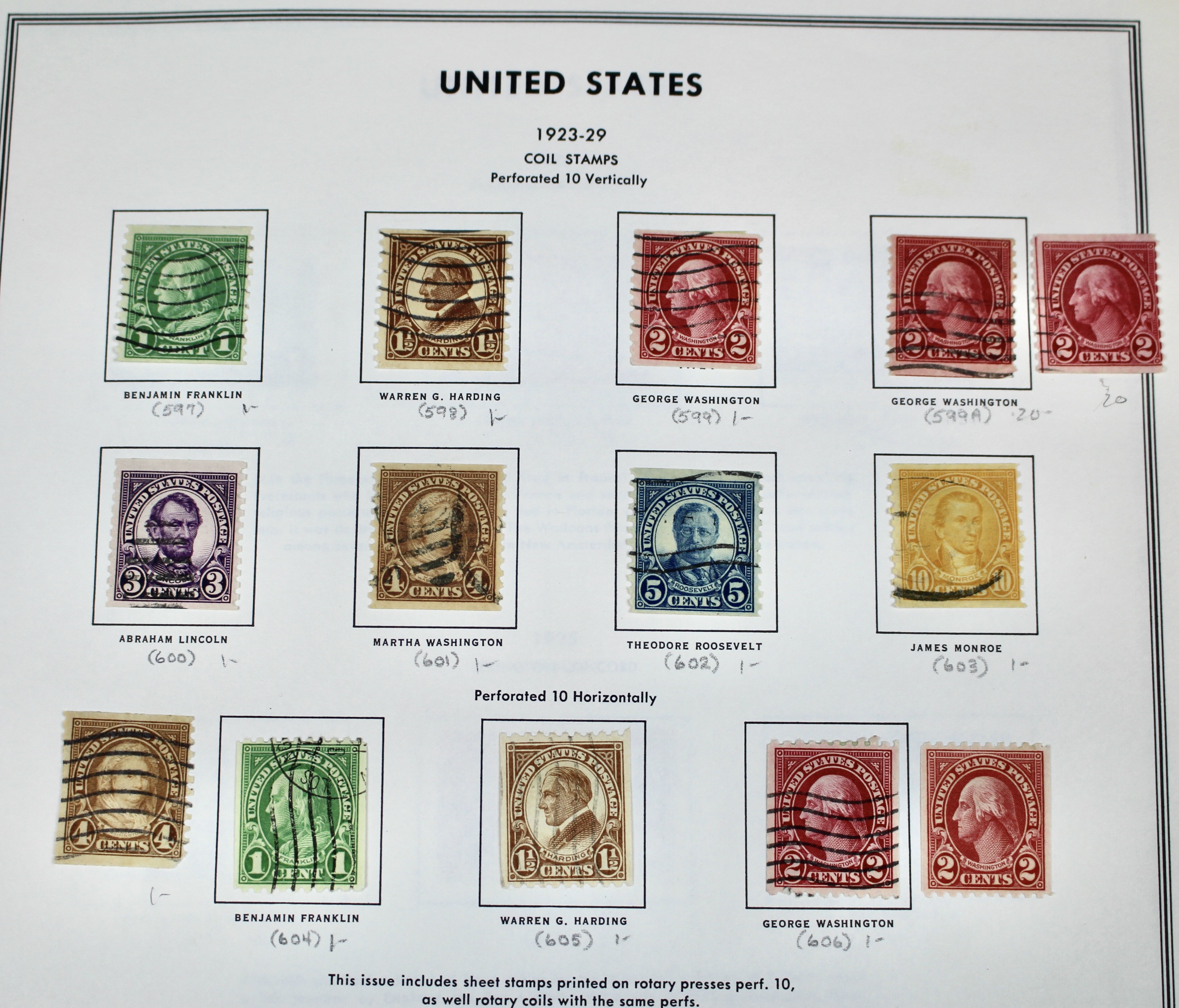 Used U.S. Postage Stamp Collection, 1873 to 1929