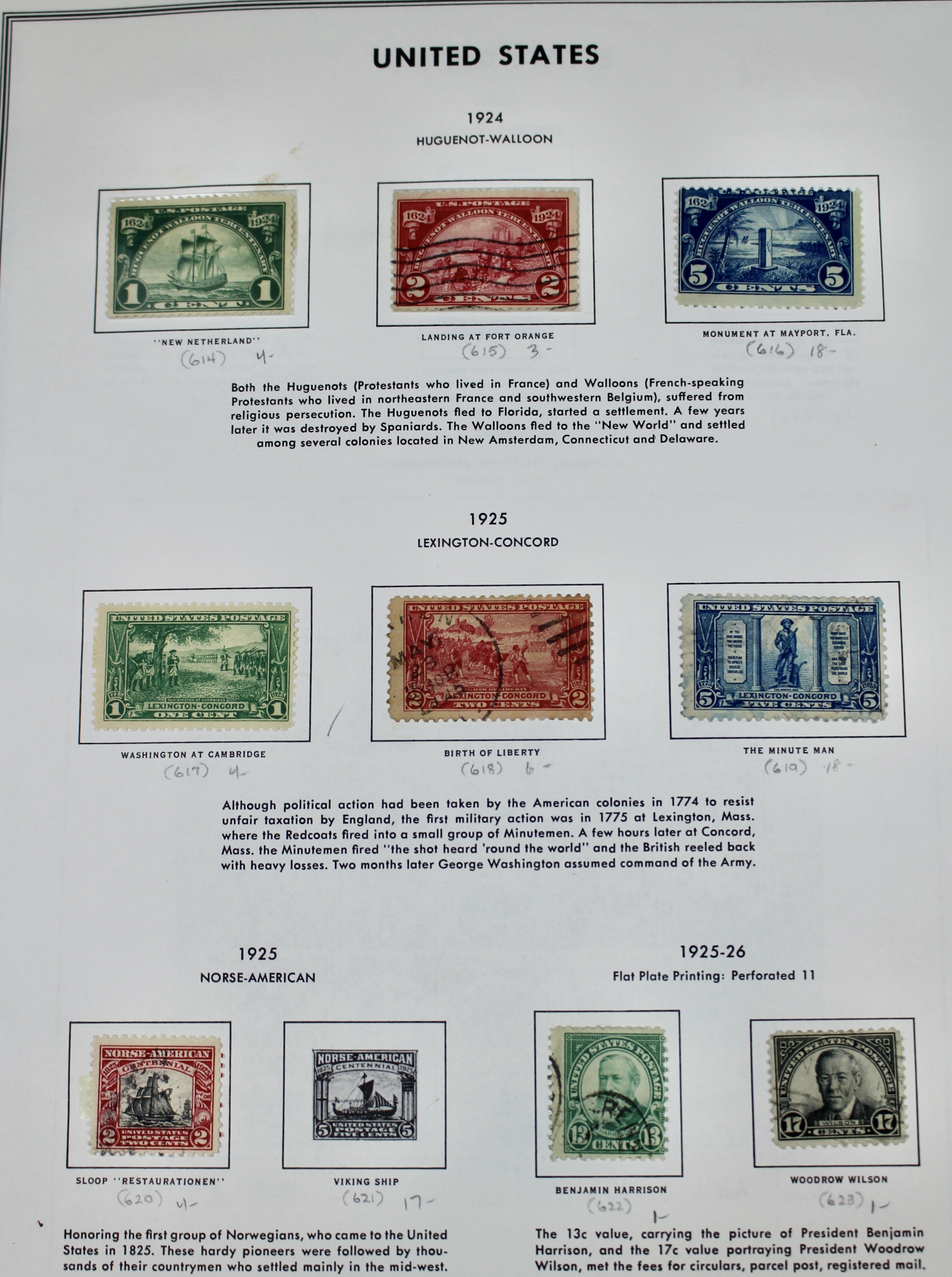 Used U.S. Postage Stamp Collection, 1873 to 1929