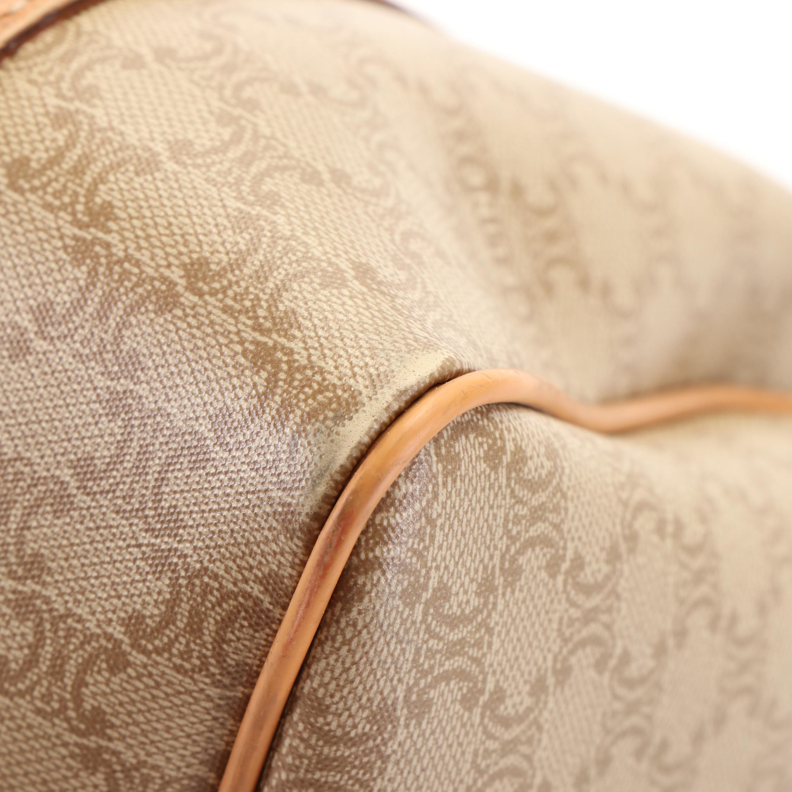 Celine Macadam 2Way Boston Bag in Beige Coated Canvas