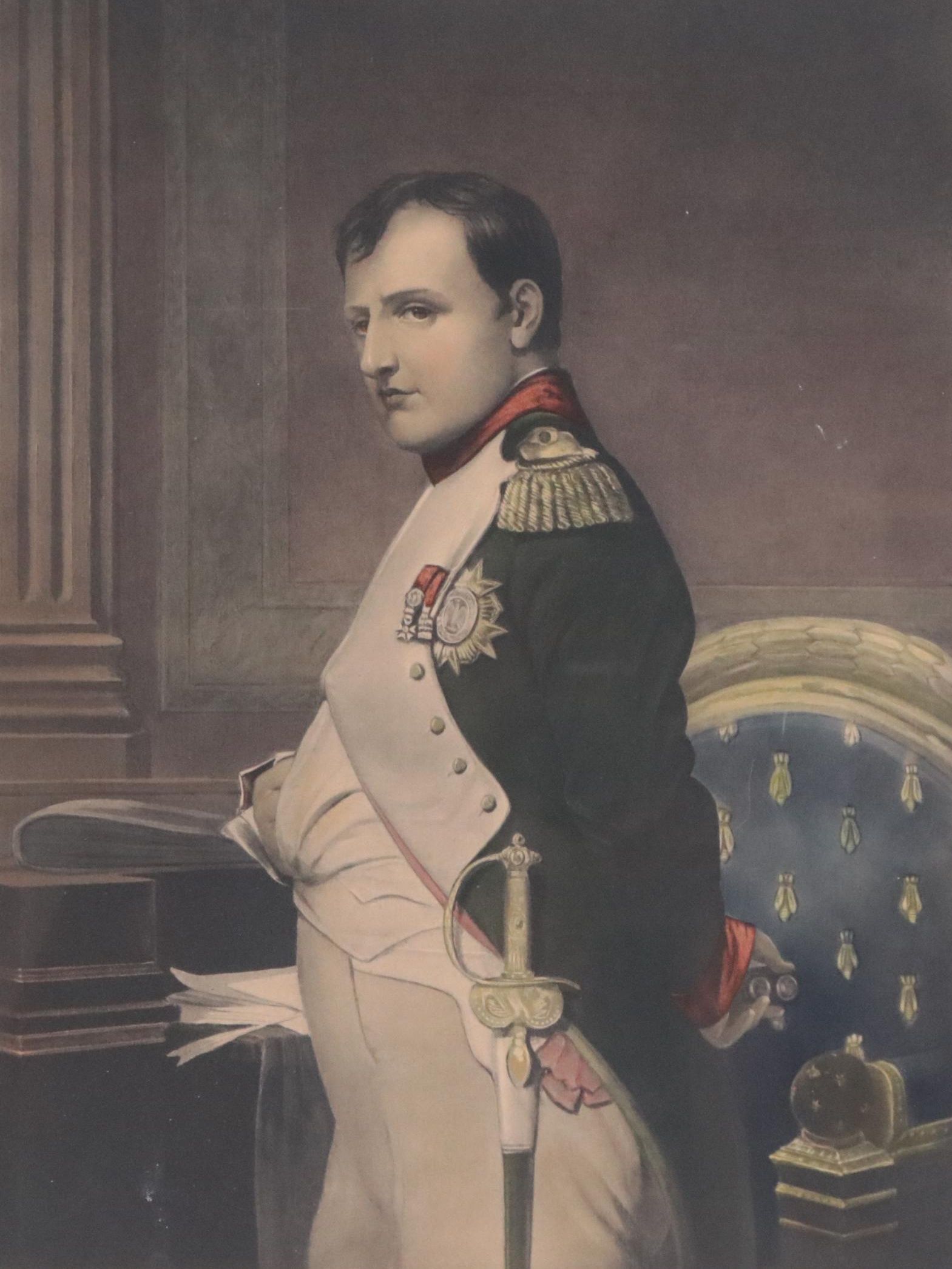 Hand-Colored Photogravure After Delaroche Portrait of Napoleon Bonaparte