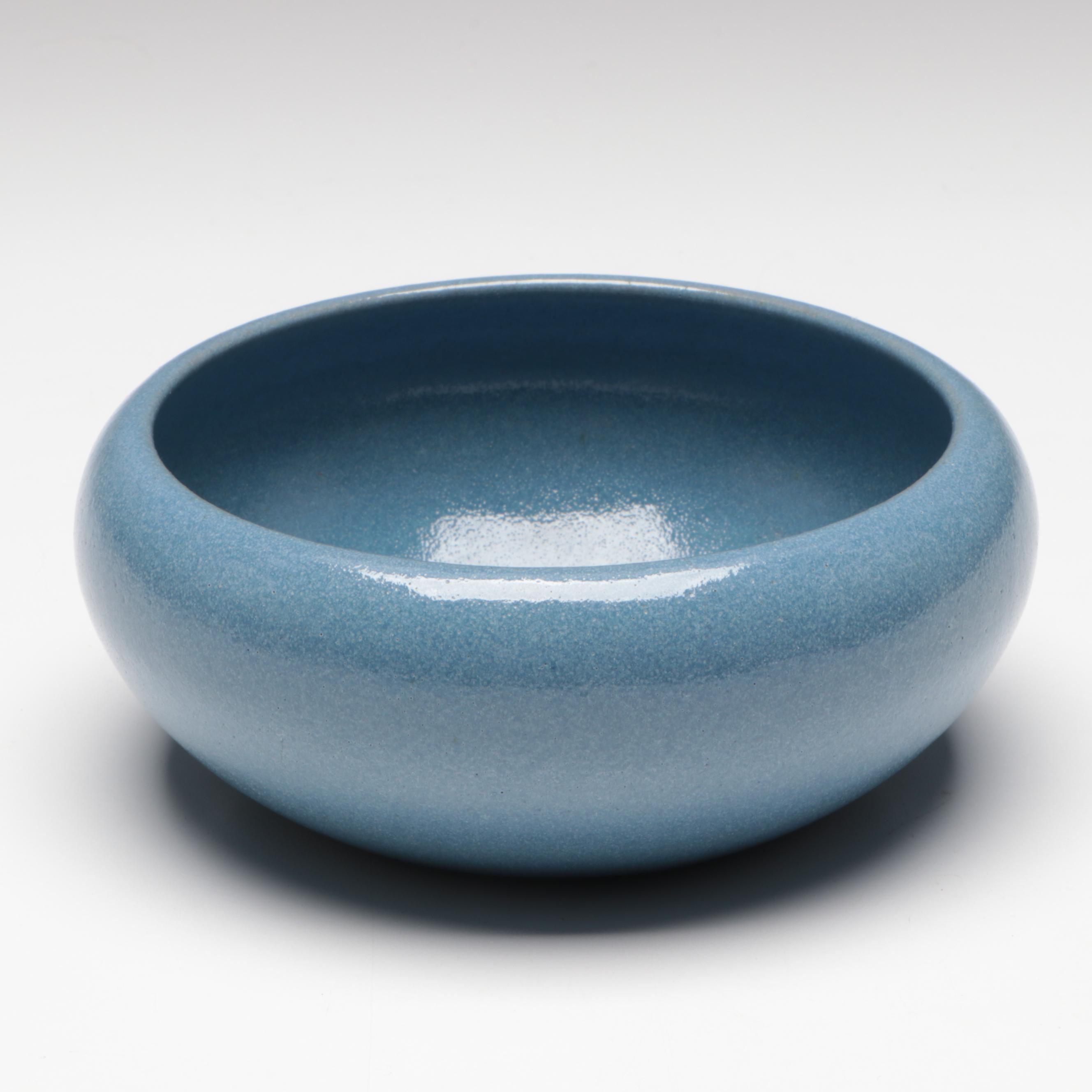 Saturday Evening Girls Pottery Art Deco Blue Earthenware Bowl, Circa 1923