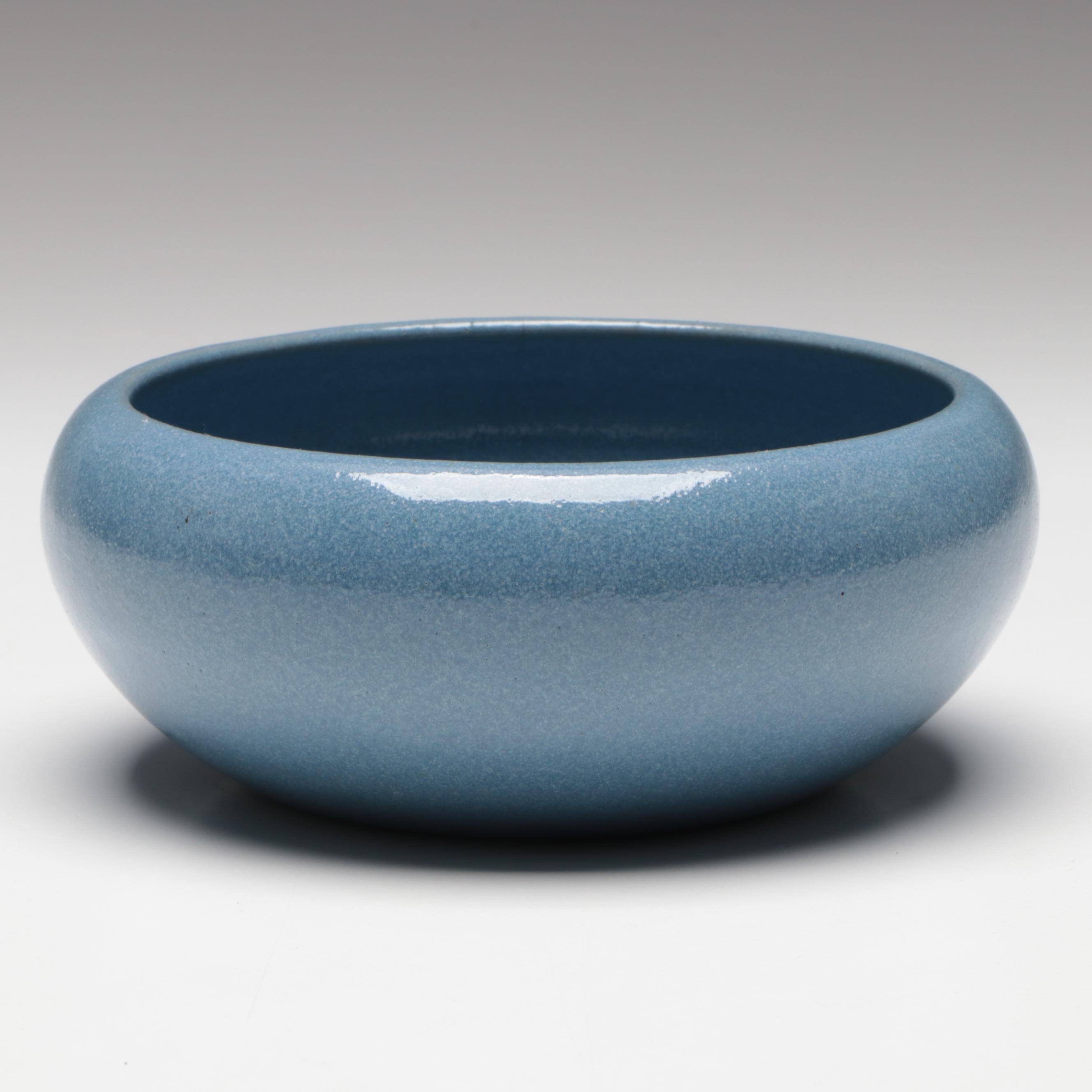 Saturday Evening Girls Pottery Art Deco Blue Earthenware Bowl, Circa 1923
