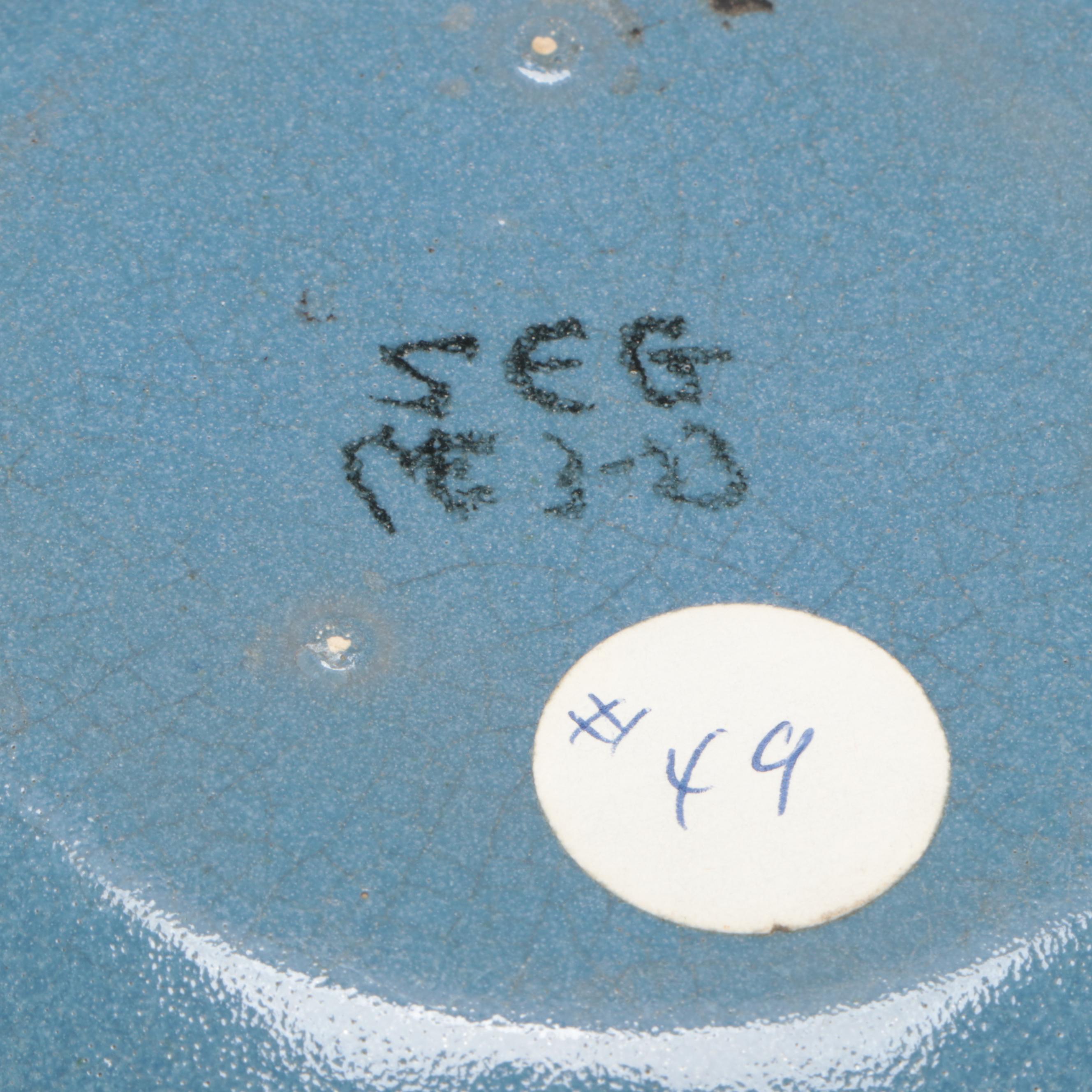 Saturday Evening Girls Pottery Art Deco Blue Earthenware Bowl, Circa 1923