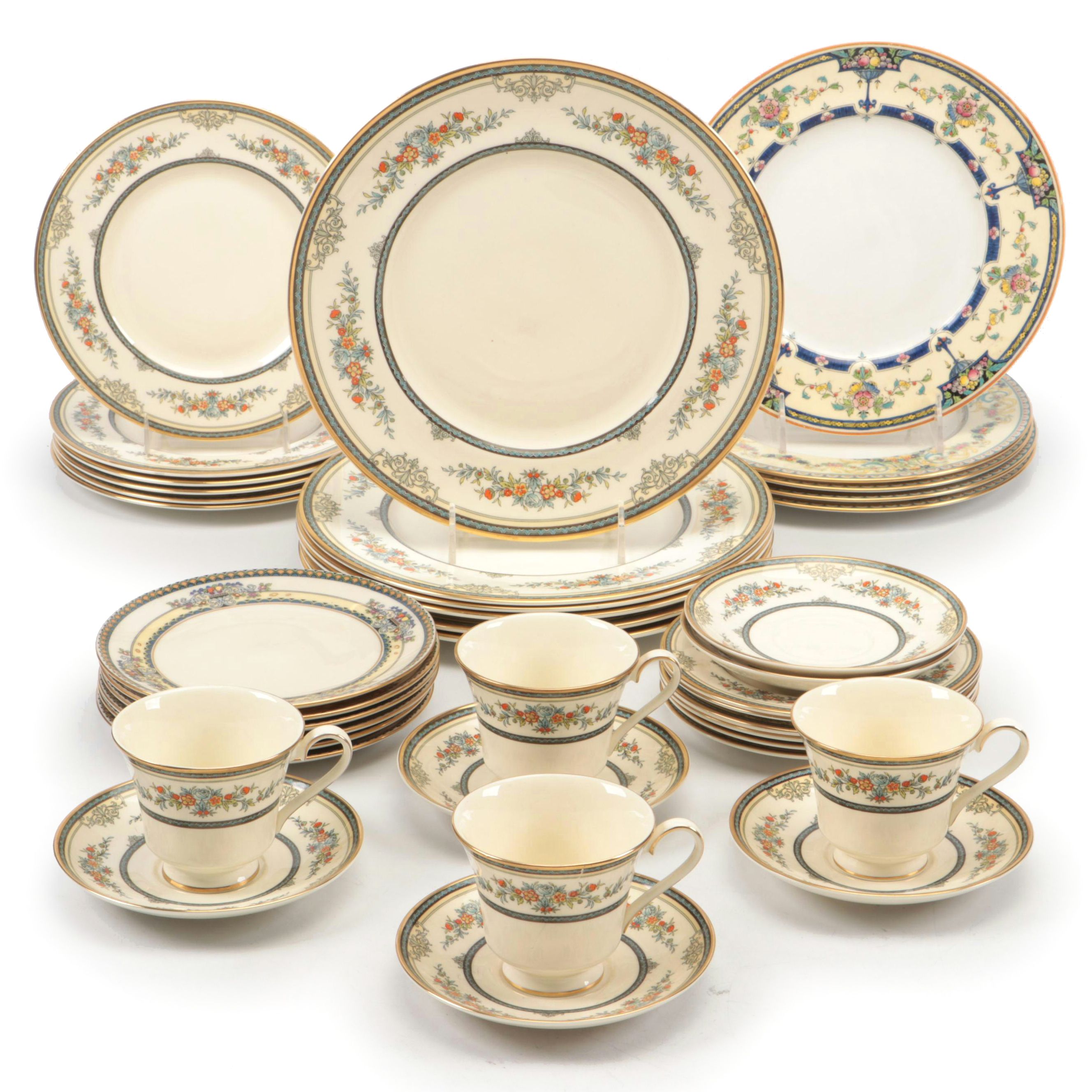 Minton "Stanwood" Bone China with Lenox "Golden Gate" and Other Dinner Plates