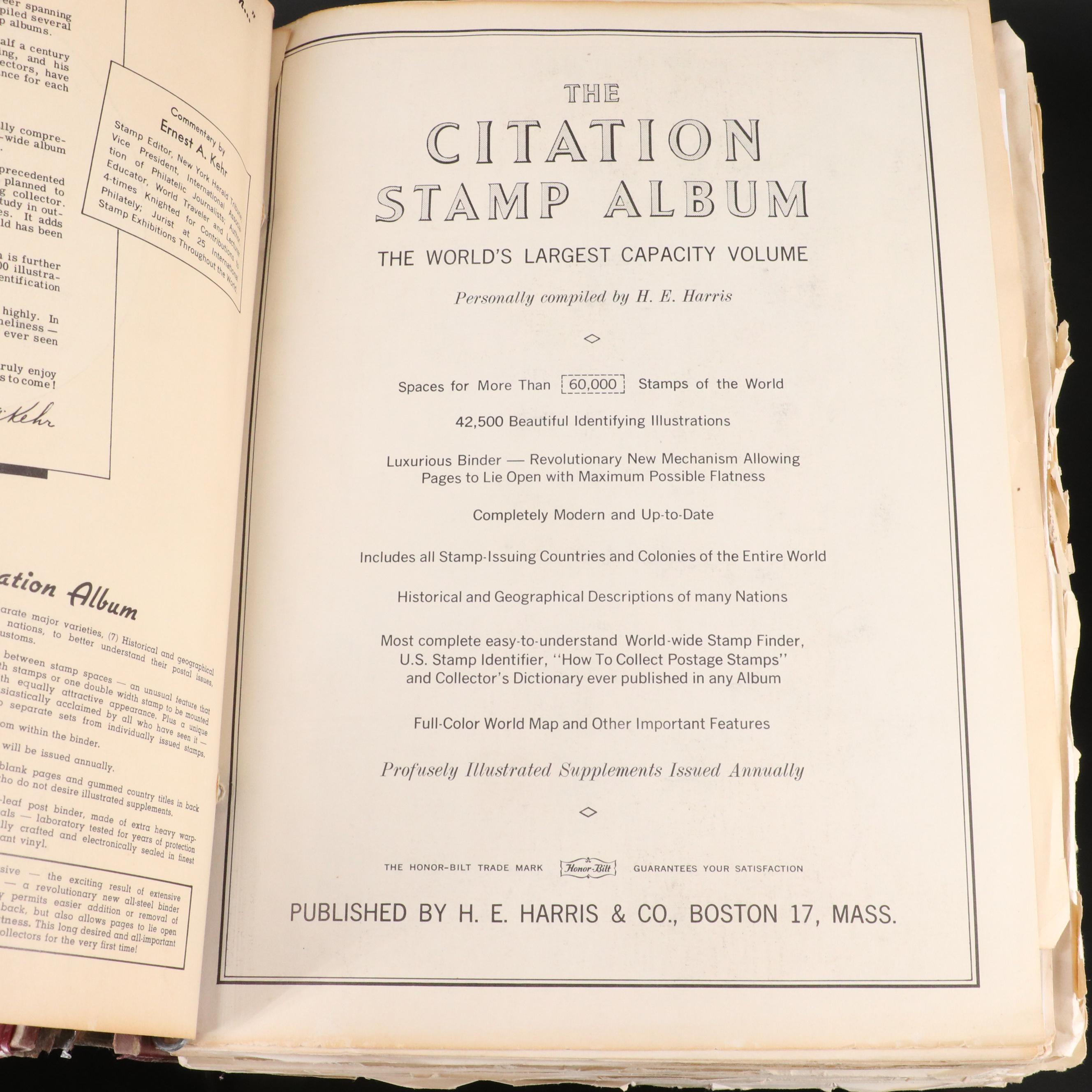 World Postage Stamp Collection in a Harris Citation Stamp Album