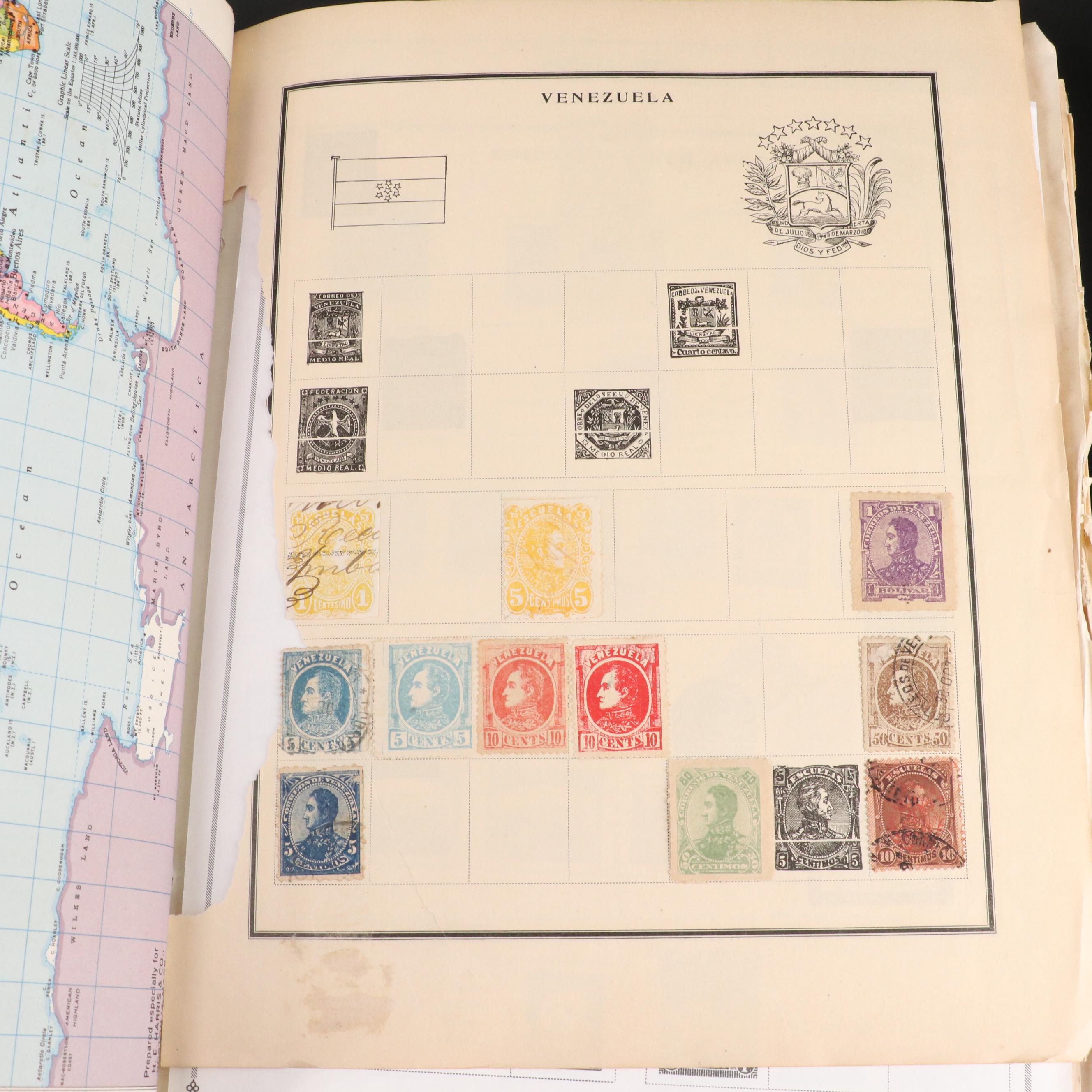 World Postage Stamp Collection in a Harris Citation Stamp Album