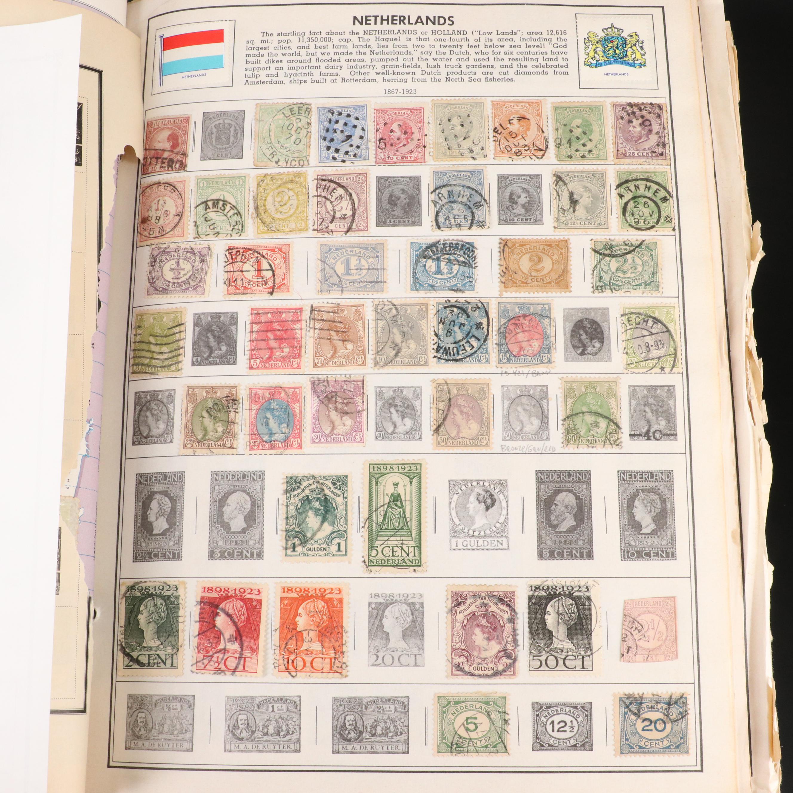 World Postage Stamp Collection in a Harris Citation Stamp Album