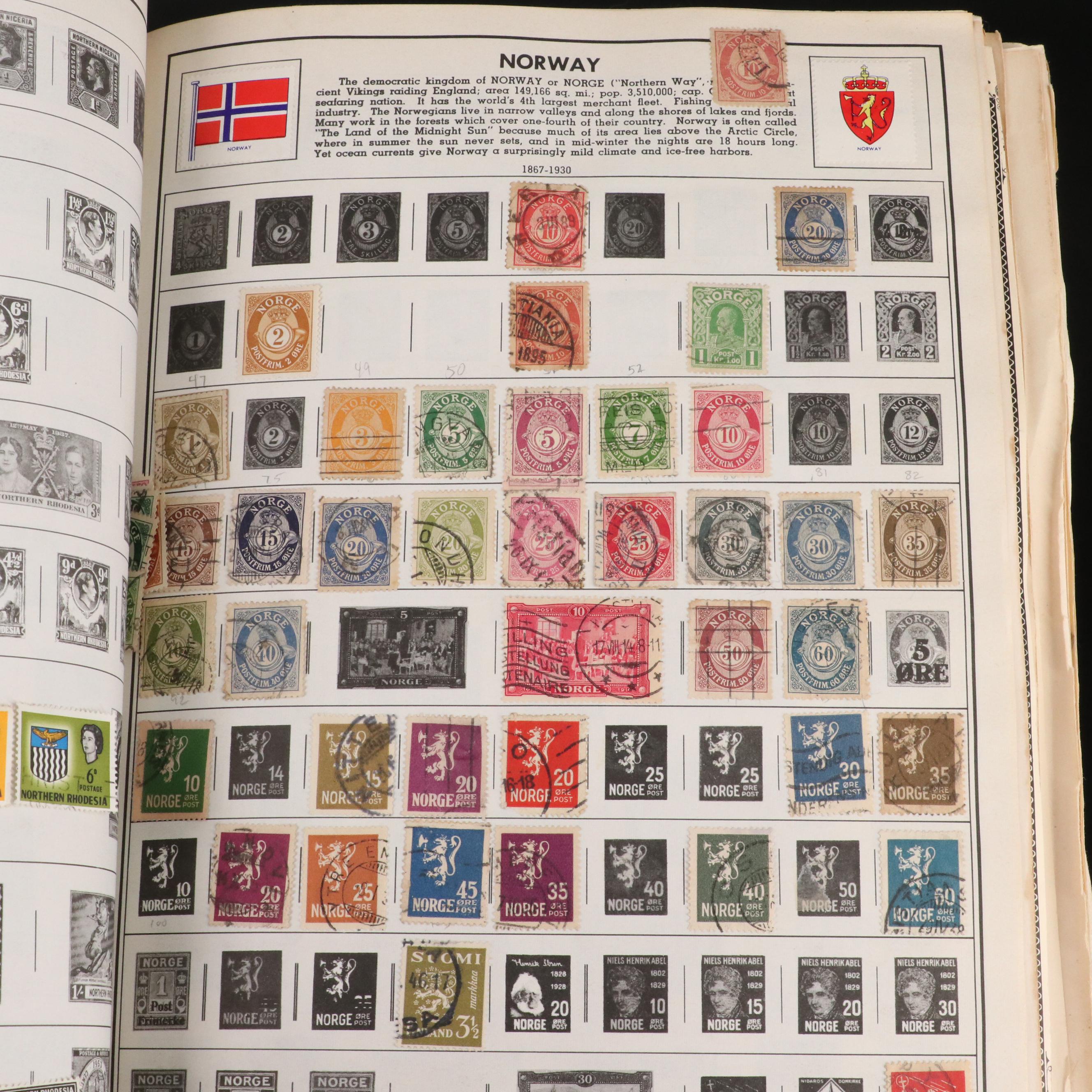 World Postage Stamp Collection in a Harris Citation Stamp Album