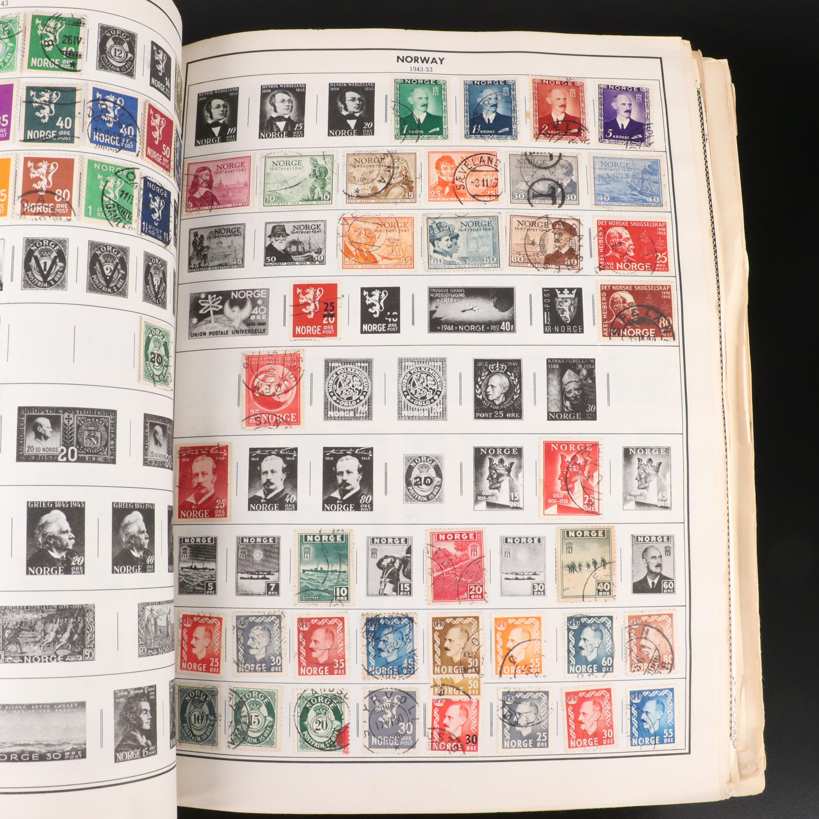 World Postage Stamp Collection in a Harris Citation Stamp Album