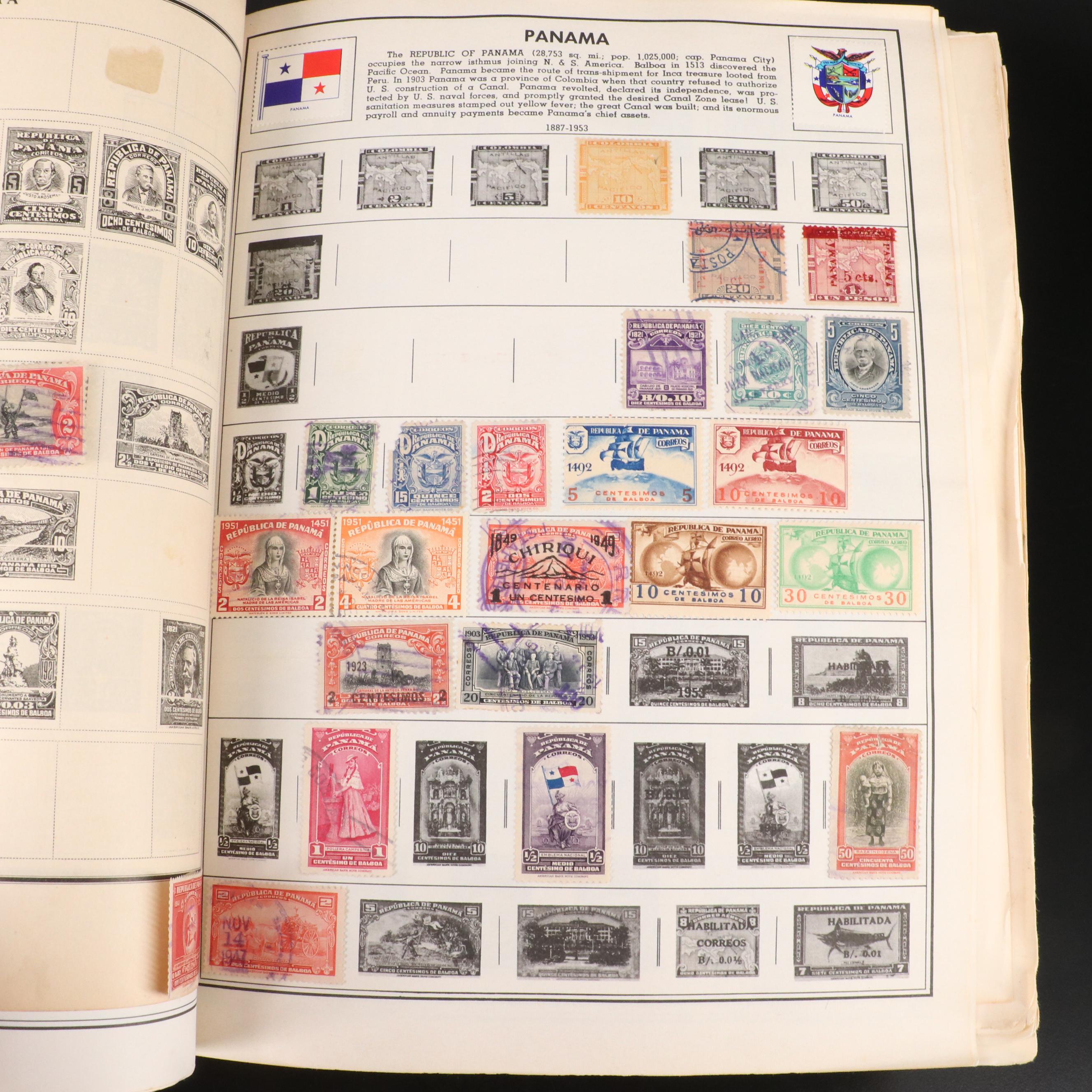 World Postage Stamp Collection in a Harris Citation Stamp Album