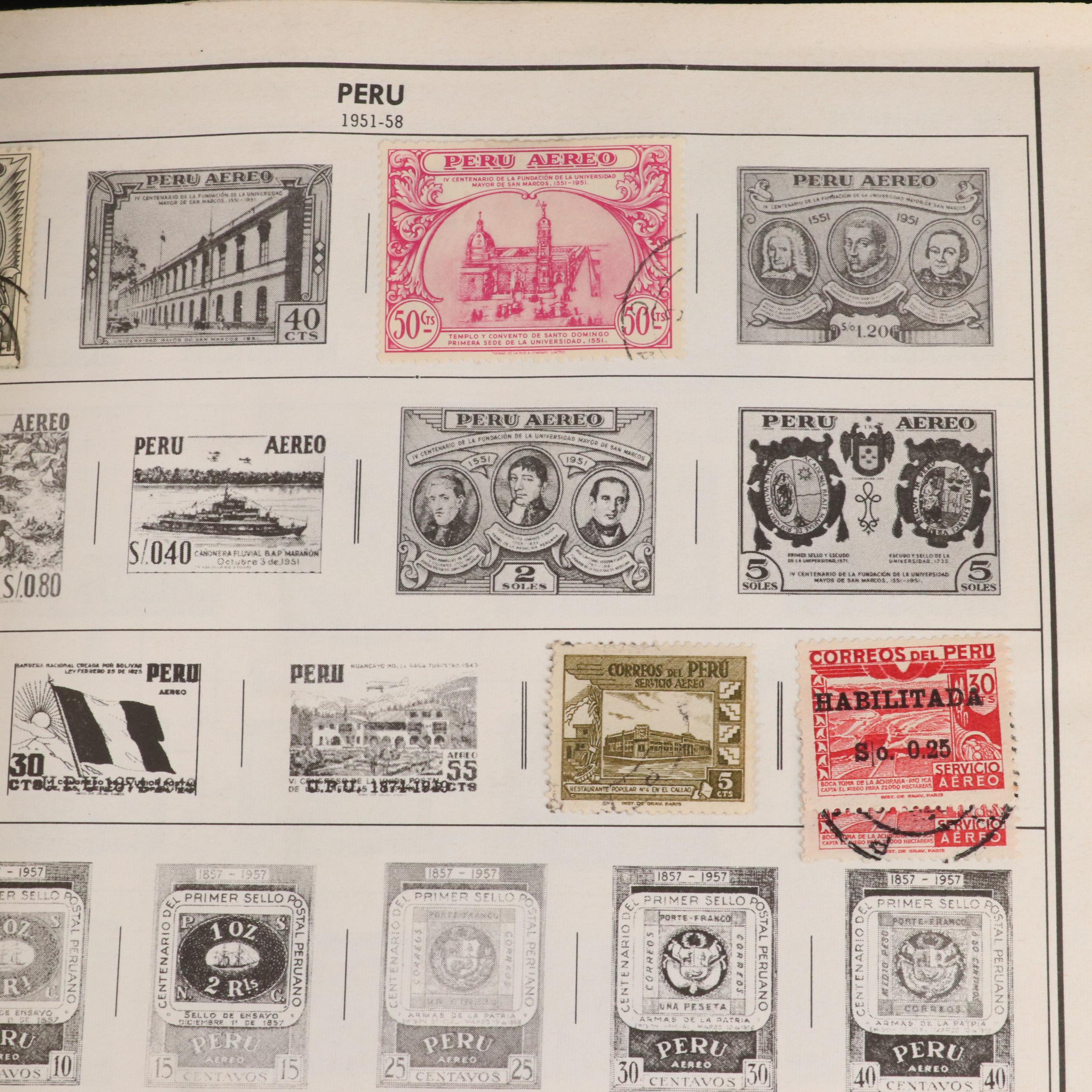World Postage Stamp Collection in a Harris Citation Stamp Album