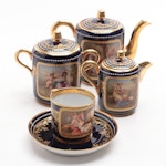 Ackermann & Fritze Royal Vienna Style Porcelain Mythological Themed Tea Set