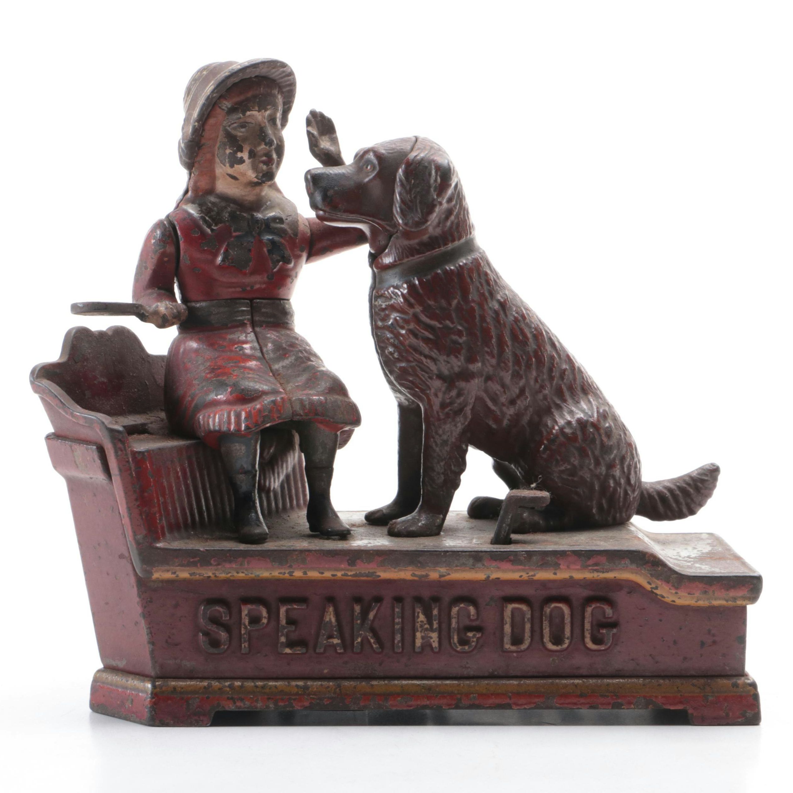 Shepard Hardware Co. "Speaking Dog" Cast Iron Mechanical Bank, Late 19th Century