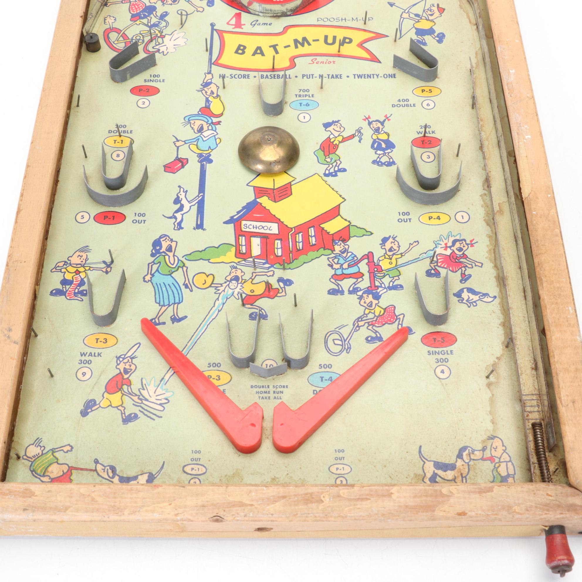 Northwestern Products "Bat-m-Up" Tabletop Bagatelle Baseball Pinball Game