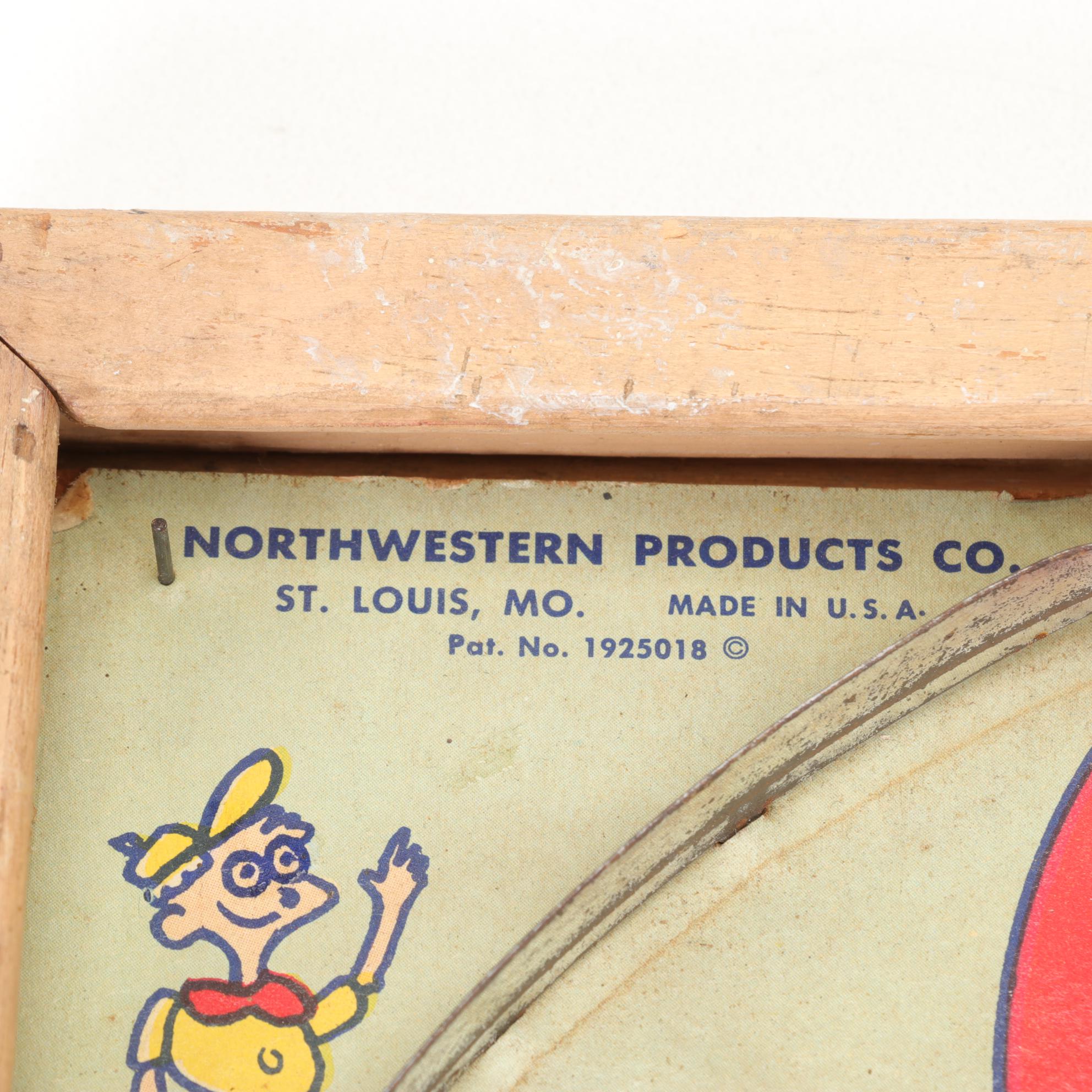 Northwestern Products "Bat-m-Up" Tabletop Bagatelle Baseball Pinball Game