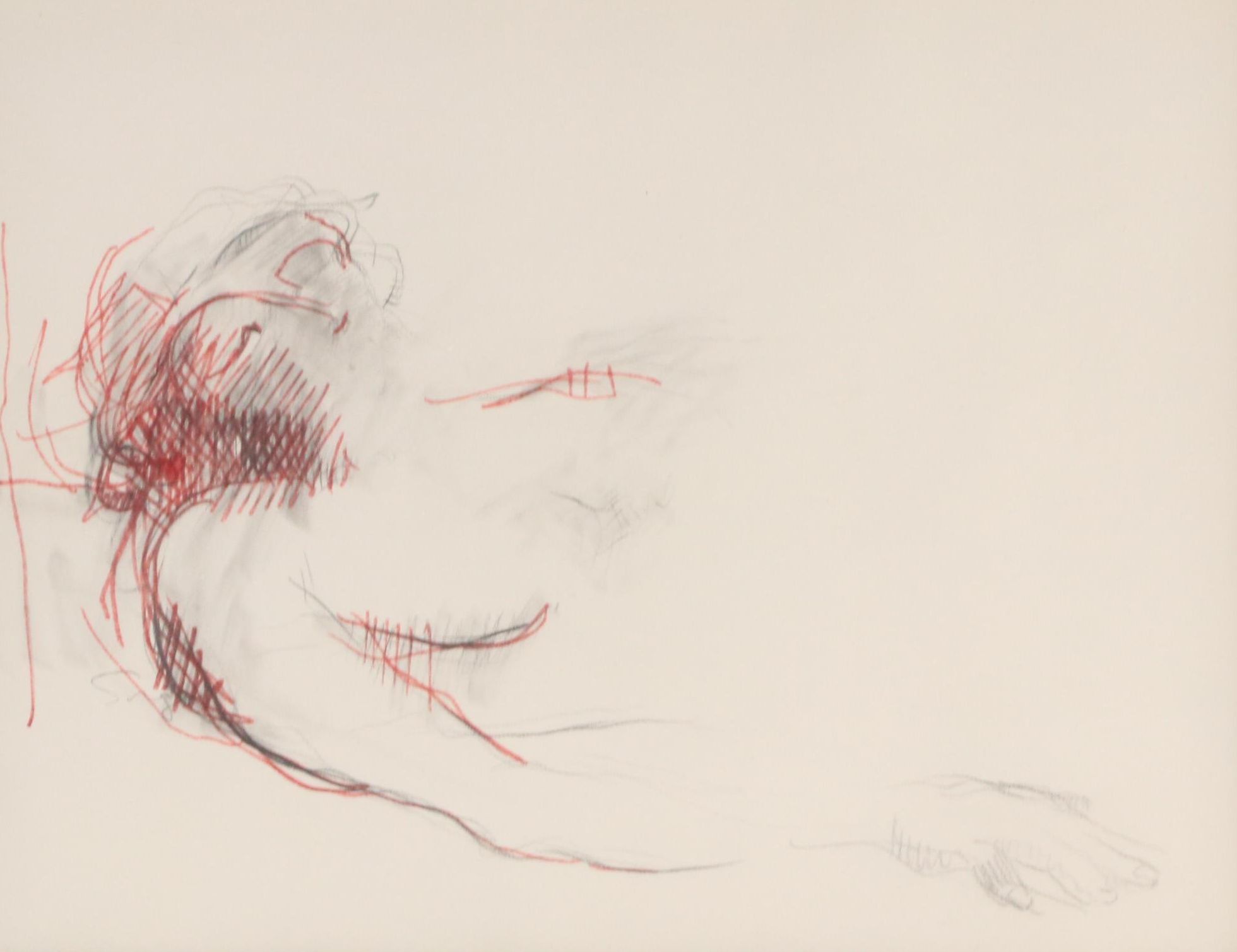 Walter Sorge Modern Figural Drawing "Dead Christ," 1968