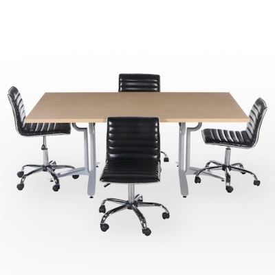VerSteel Rectangular Fixed Leg Table with Belnick Office Chairs