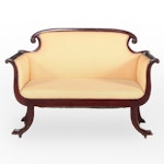 Federal Style Upholstered Mahogany Settee