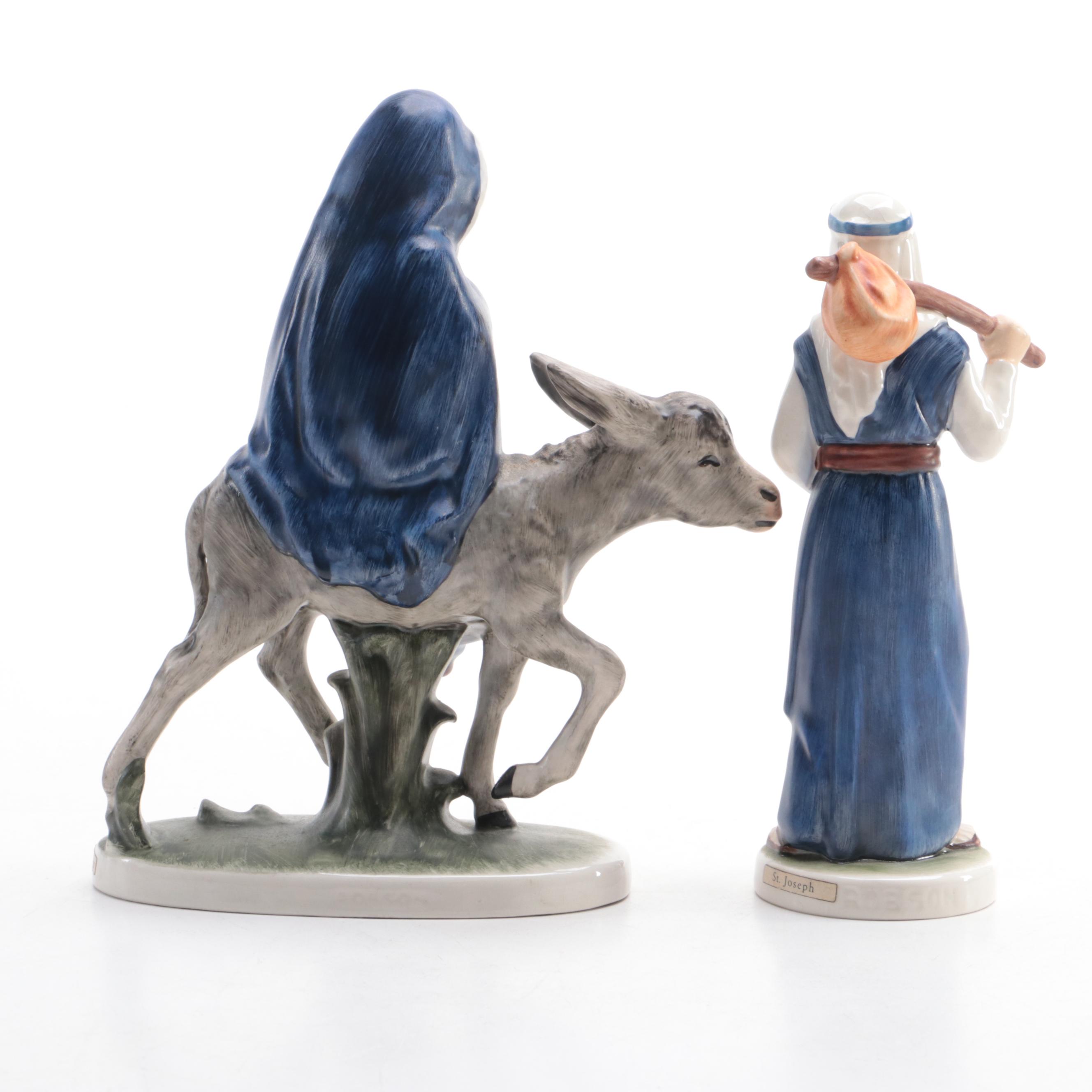 Goebel "Flight Into Egypt" and "St. Joseph" Porcelain Figurines