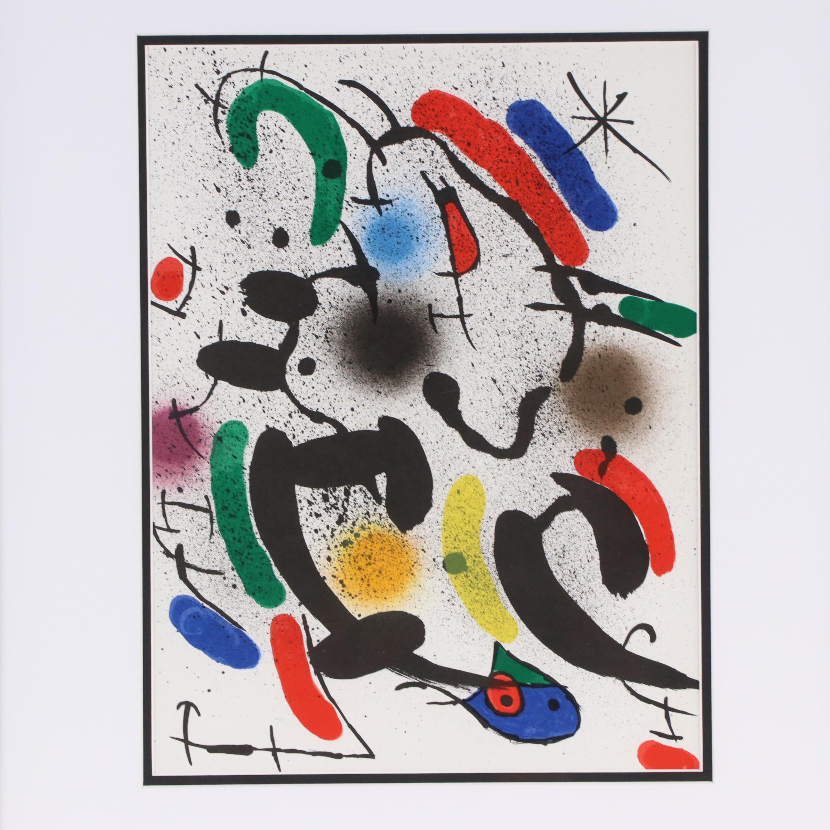 Joan Miró Abstract Lithograph from "Lithographies," Circa 1972