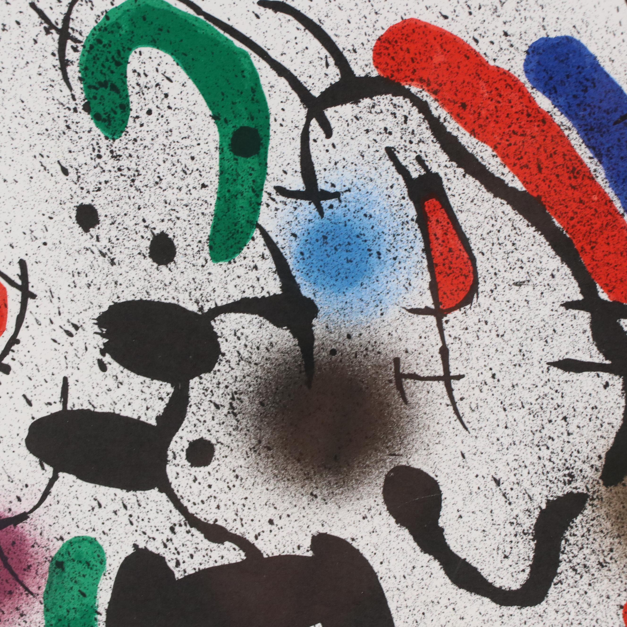 Joan Miró Abstract Lithograph from "Lithographies," Circa 1972