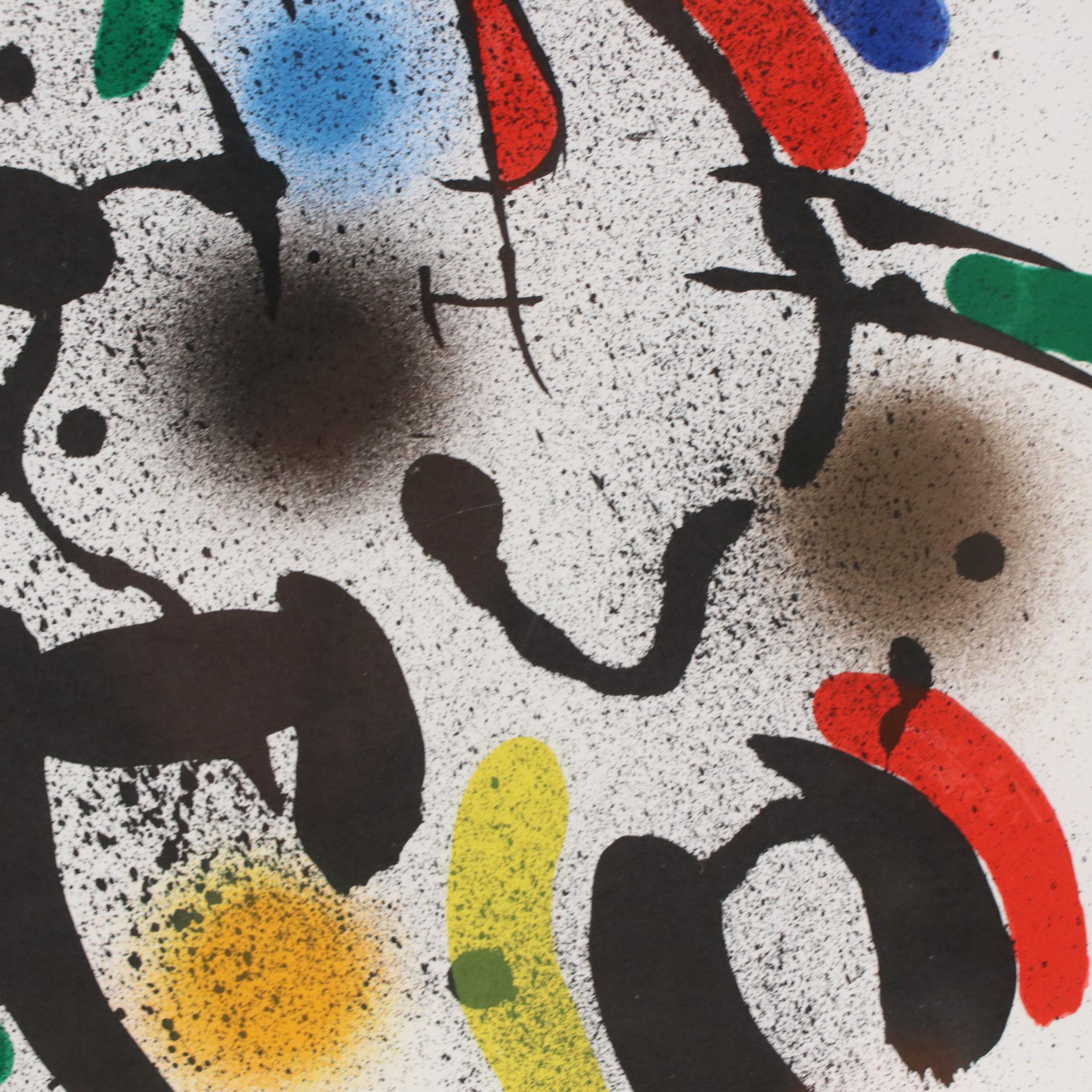Joan Miró Abstract Lithograph from "Lithographies," Circa 1972
