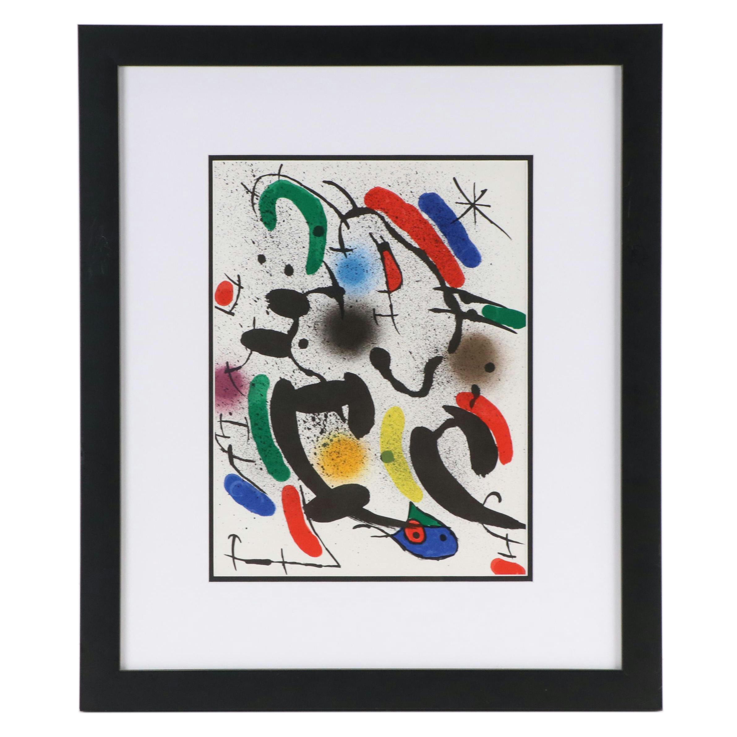 Joan Miró Abstract Lithograph from "Lithographies," Circa 1972