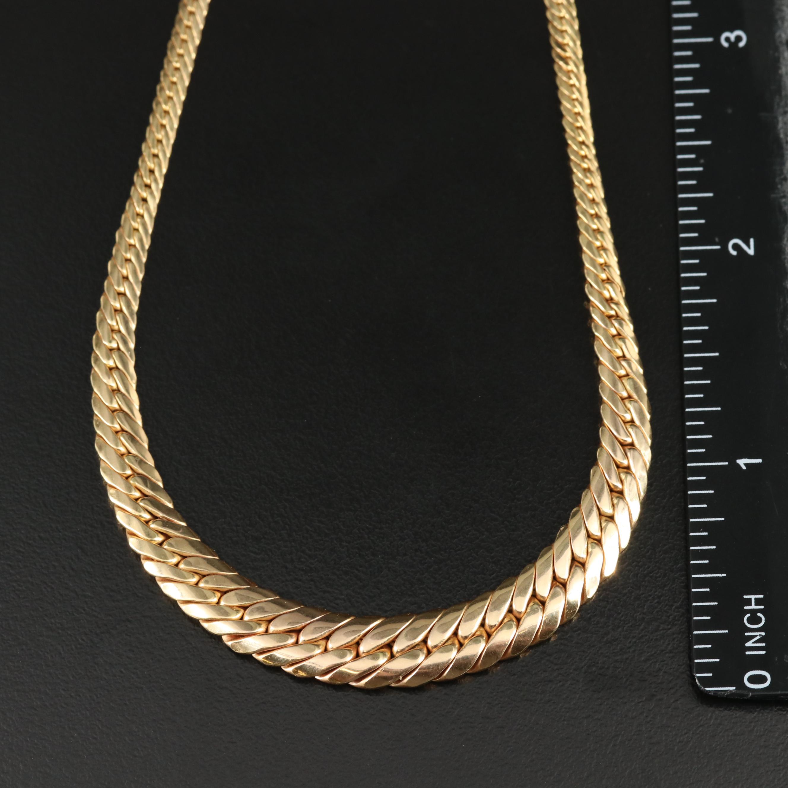 14K Tapered Curb Chain Necklace