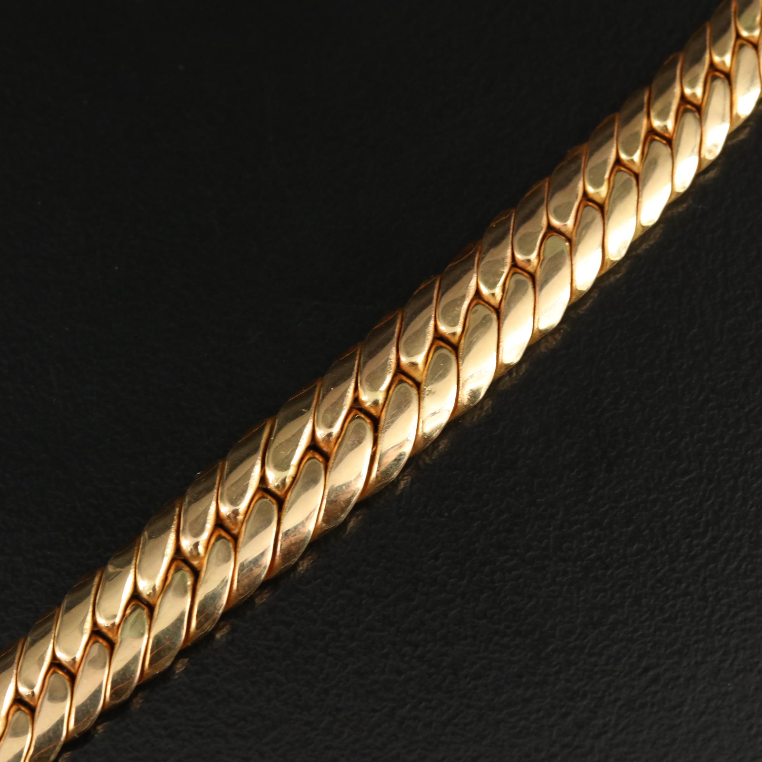 14K Tapered Curb Chain Necklace