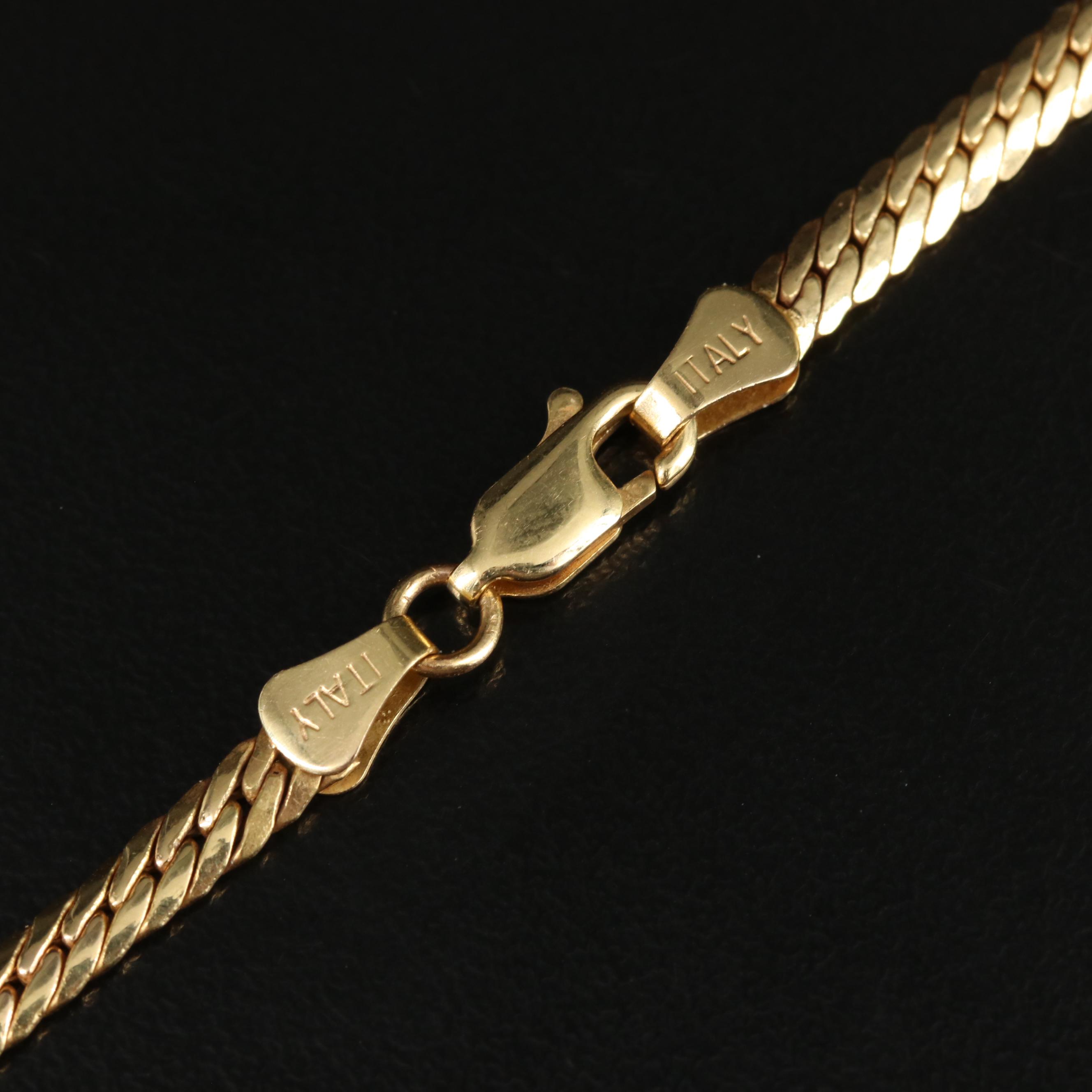 14K Tapered Curb Chain Necklace
