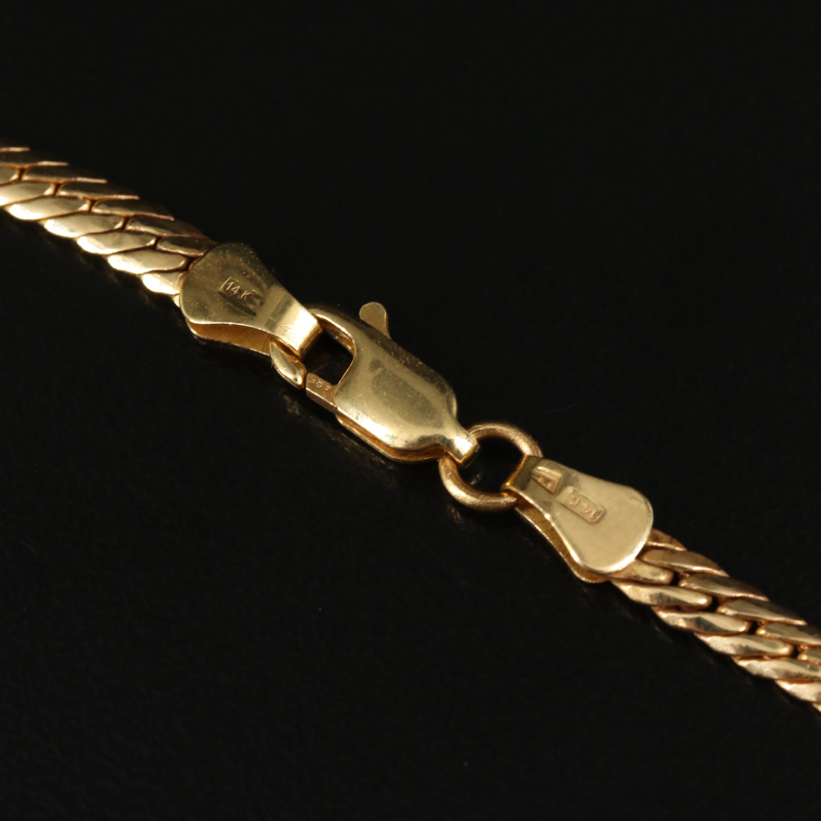 14K Tapered Curb Chain Necklace