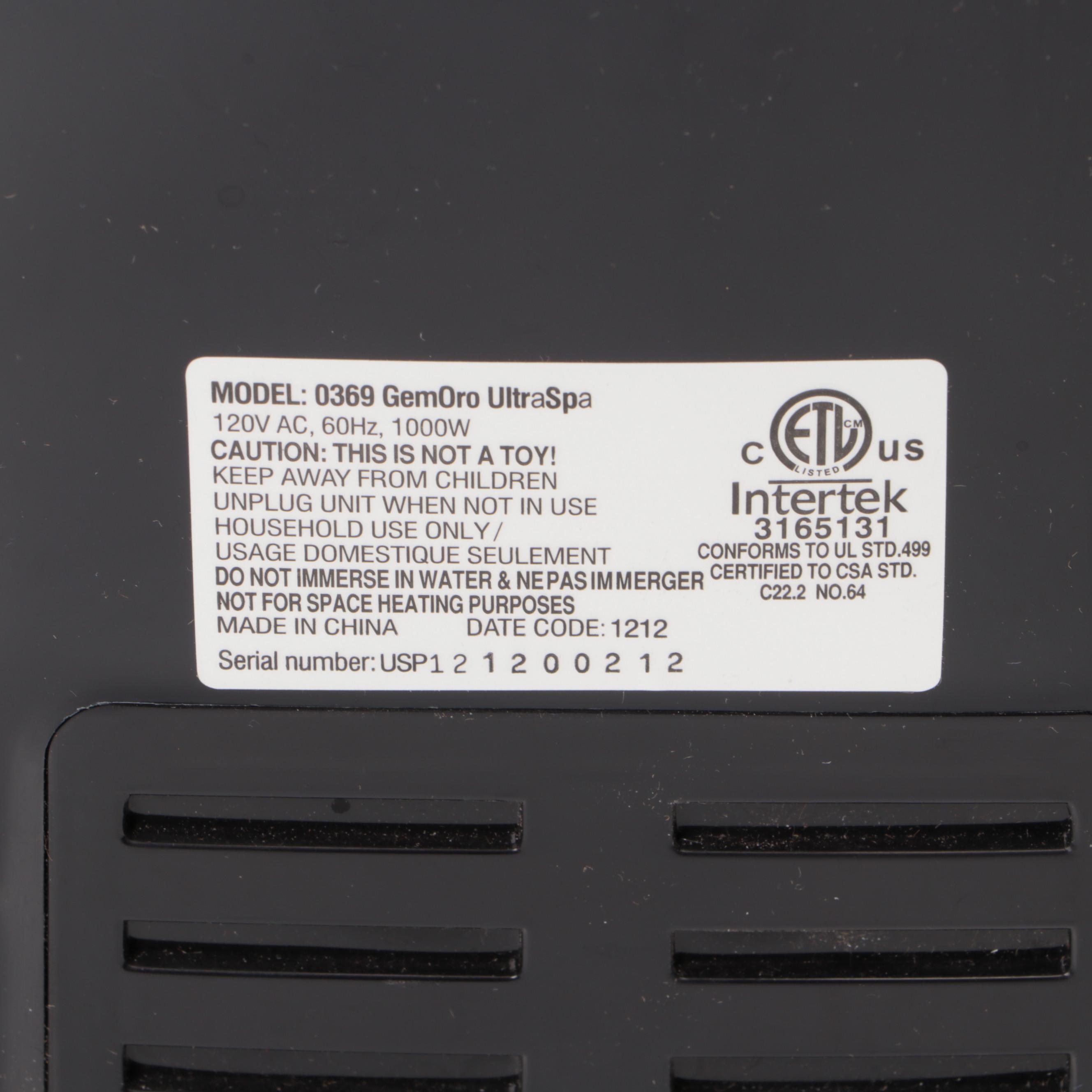 GemOro "UltraSpa" Ultrasonic and Steam Jewelry Cleaning System