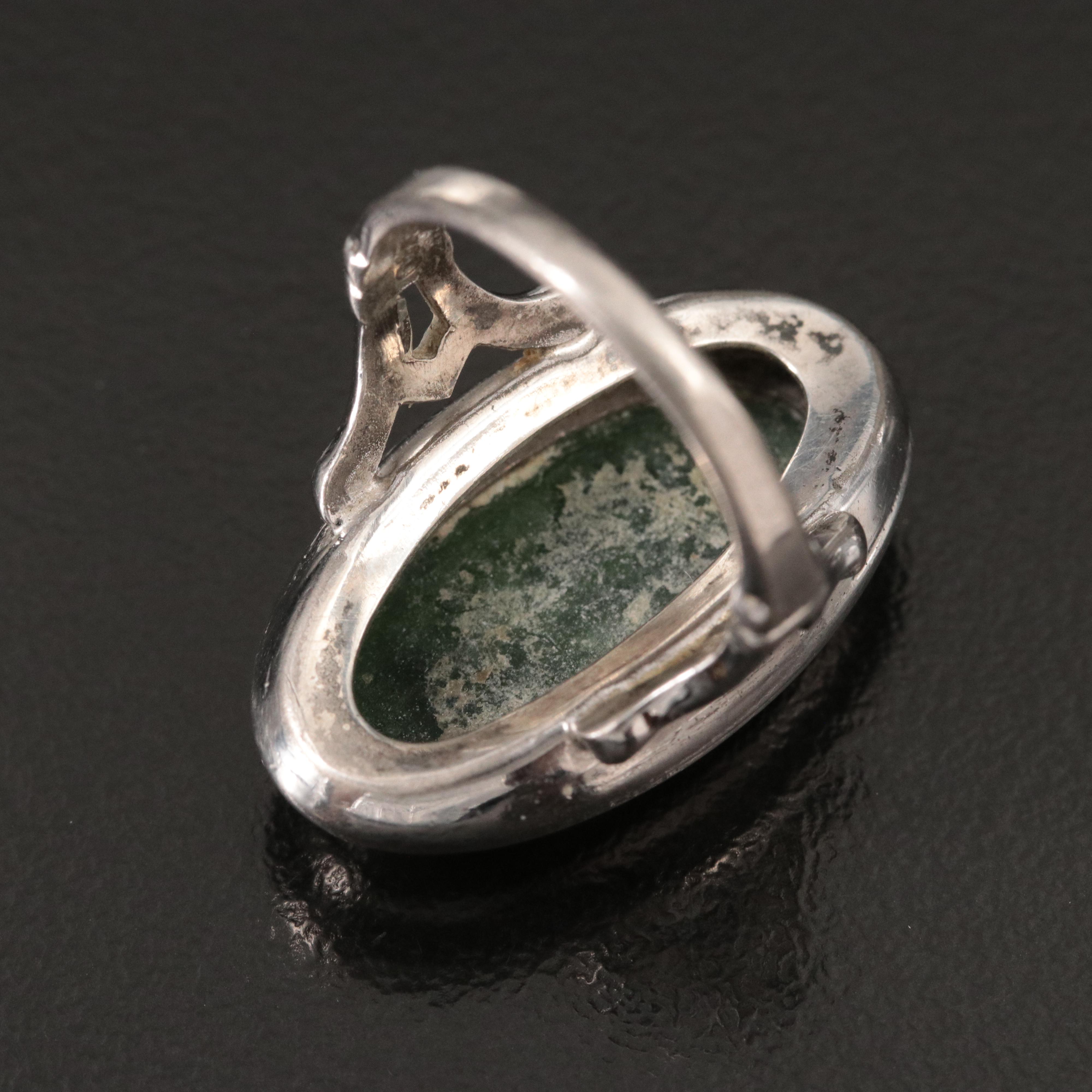 Sterling Nephrite Ring