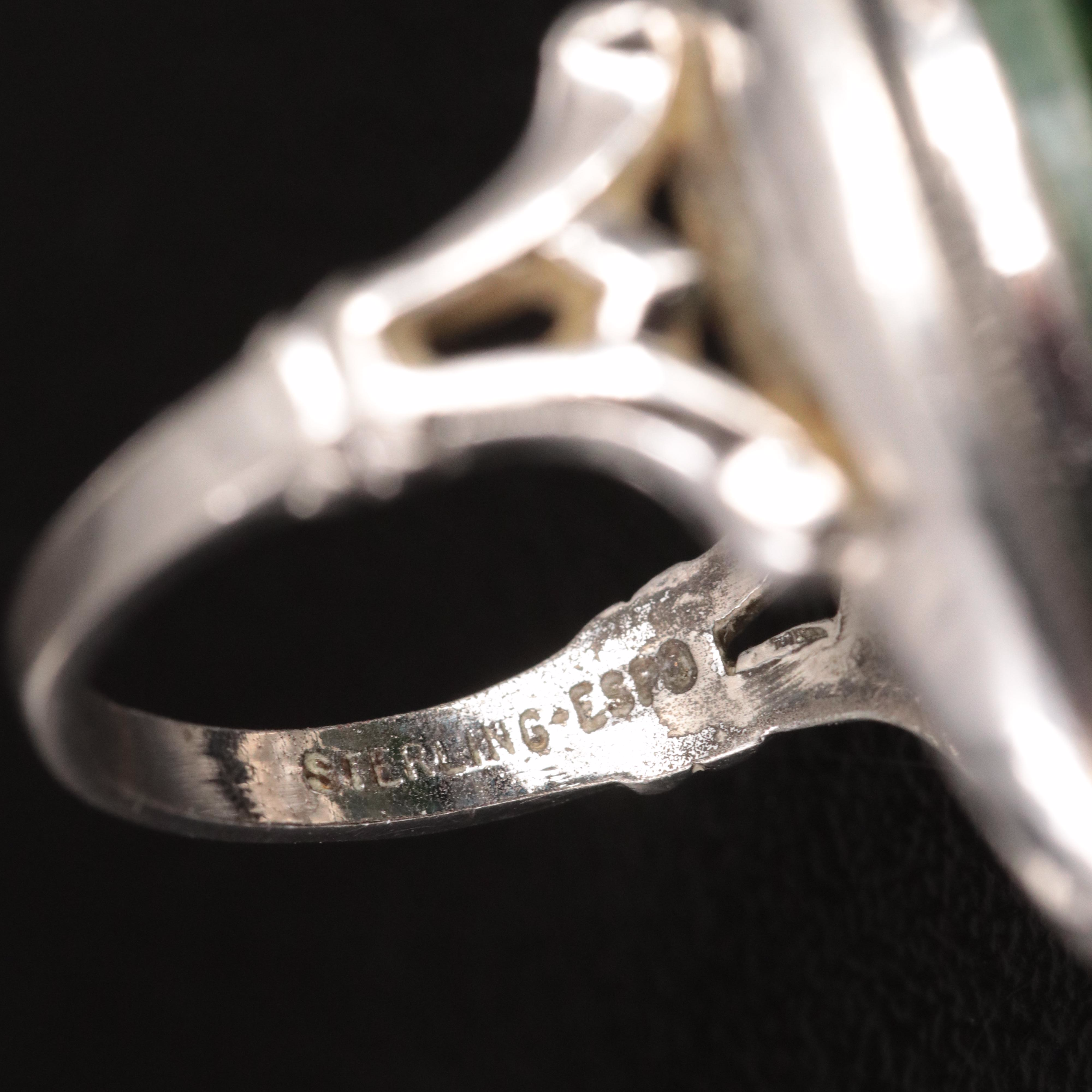 Sterling Nephrite Ring