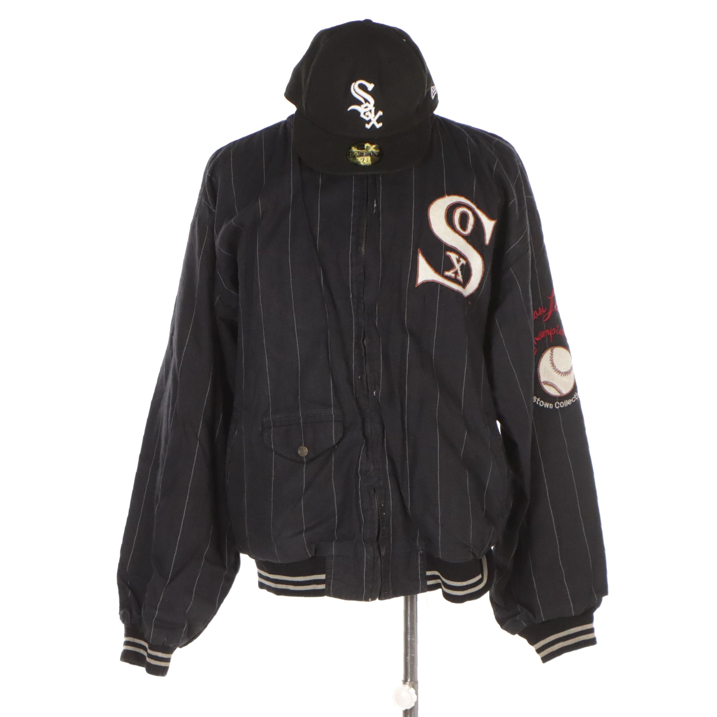 MLB 1919 Chicago White Sox Reversible Jacket from Mirage with Fitted Ball Cap