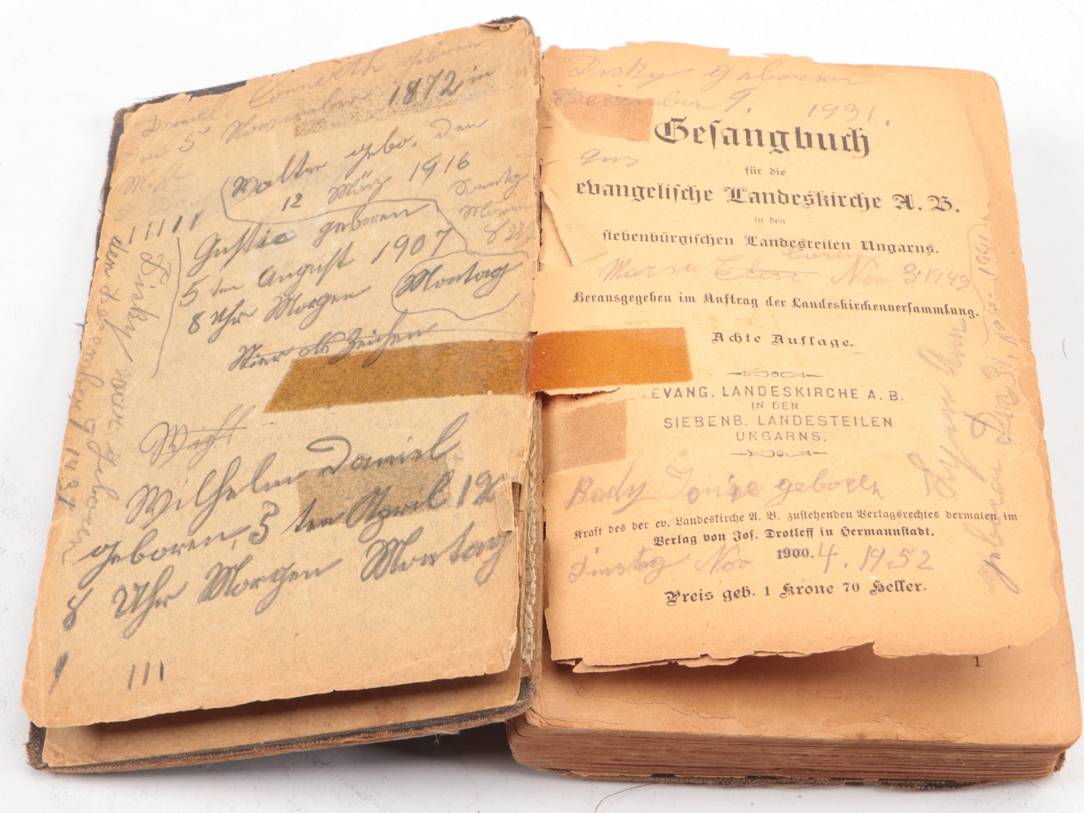 English and German Hymn Books with Pocket Holy Bible