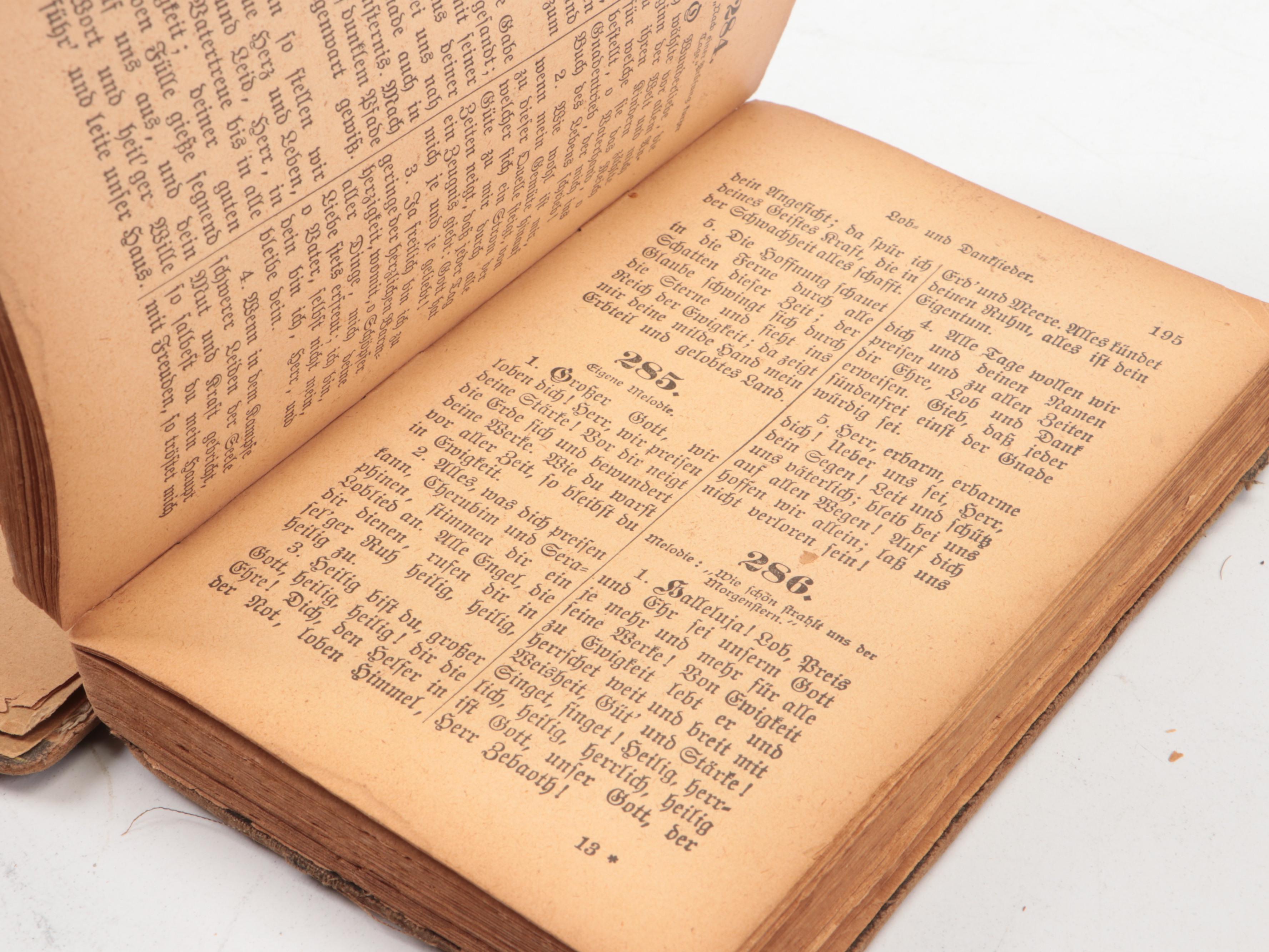 English and German Hymn Books with Pocket Holy Bible